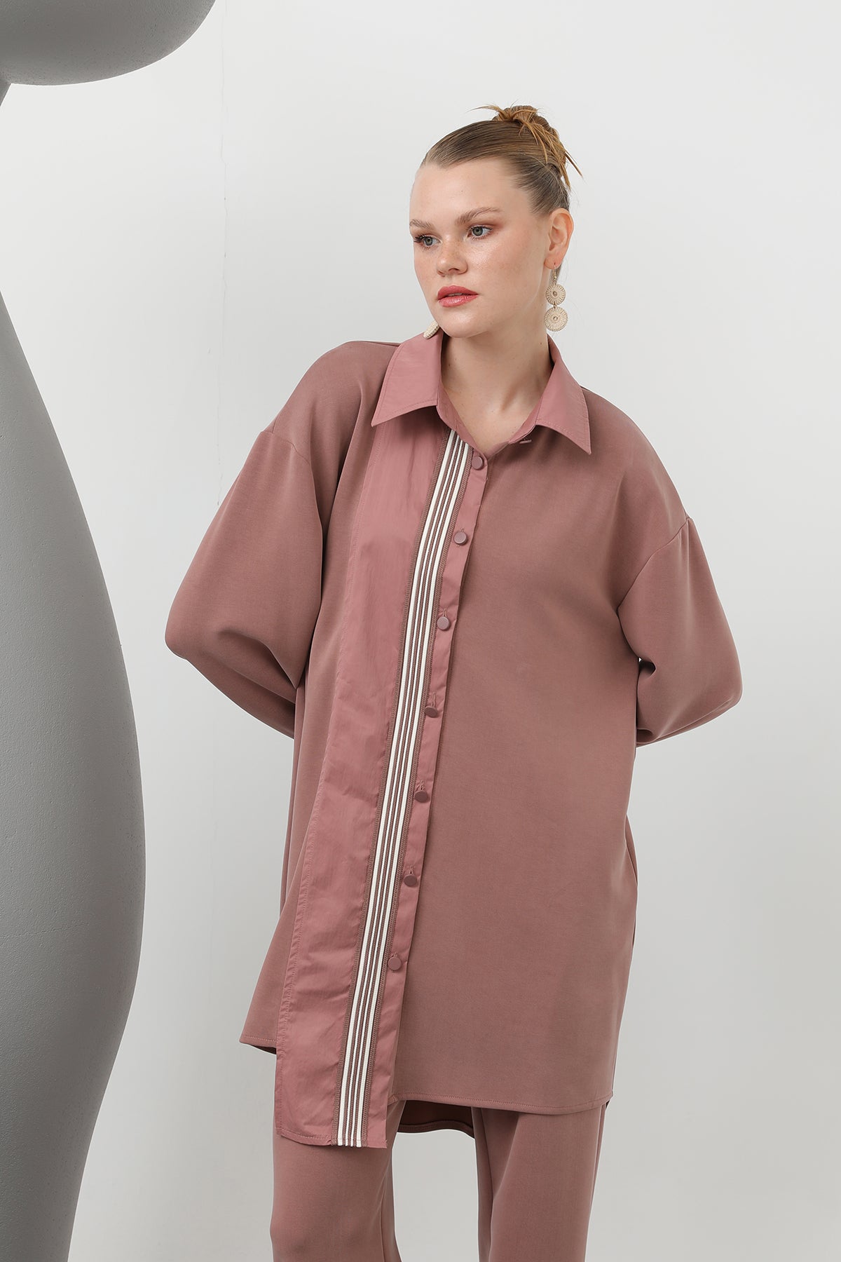 Kadın garnili şerit detaylı takım - 14297TKS