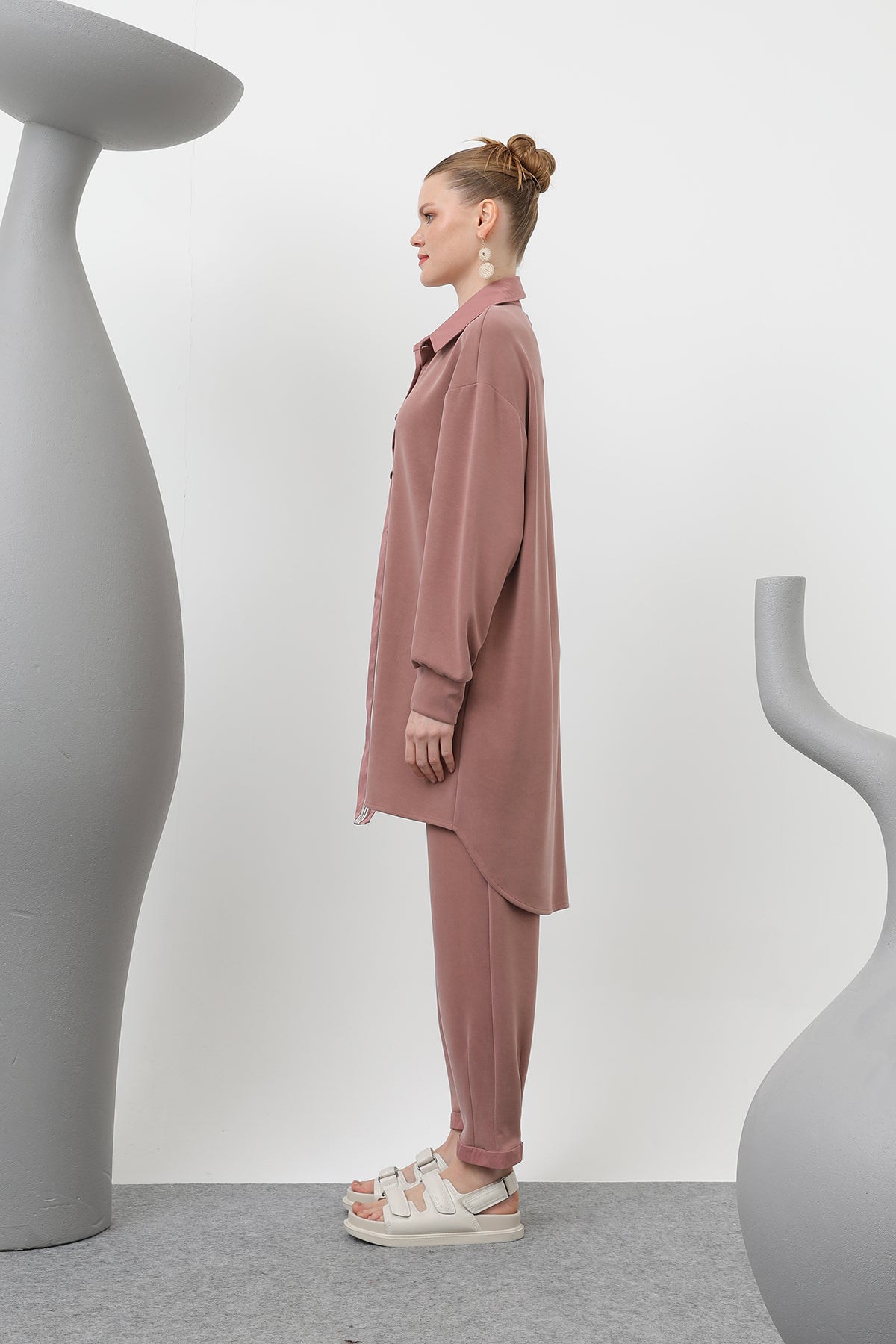 Kadın garnili şerit detaylı takım - 14297TKS