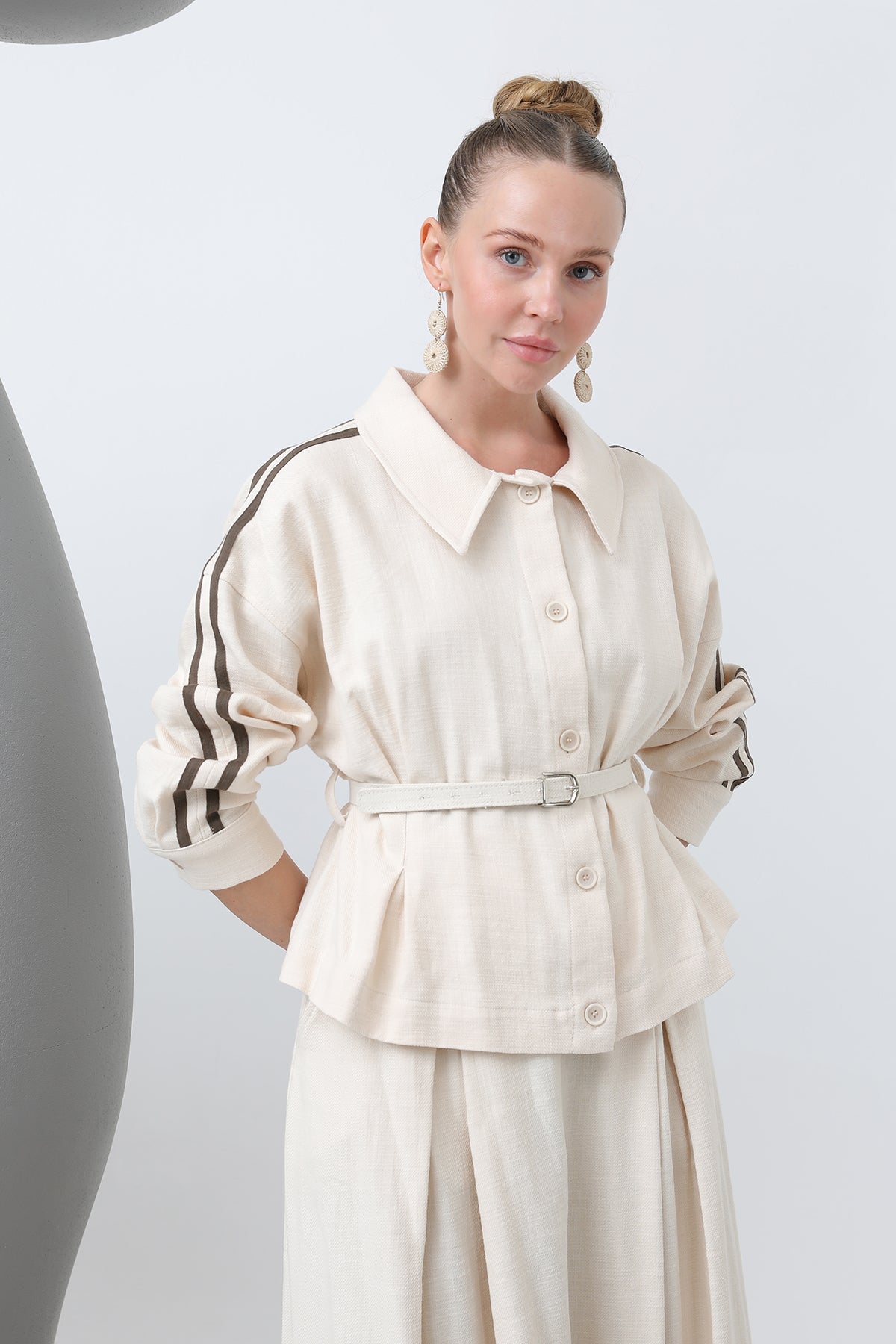 Kadın Beli Kemerli Etekli Takım - 14314TKS