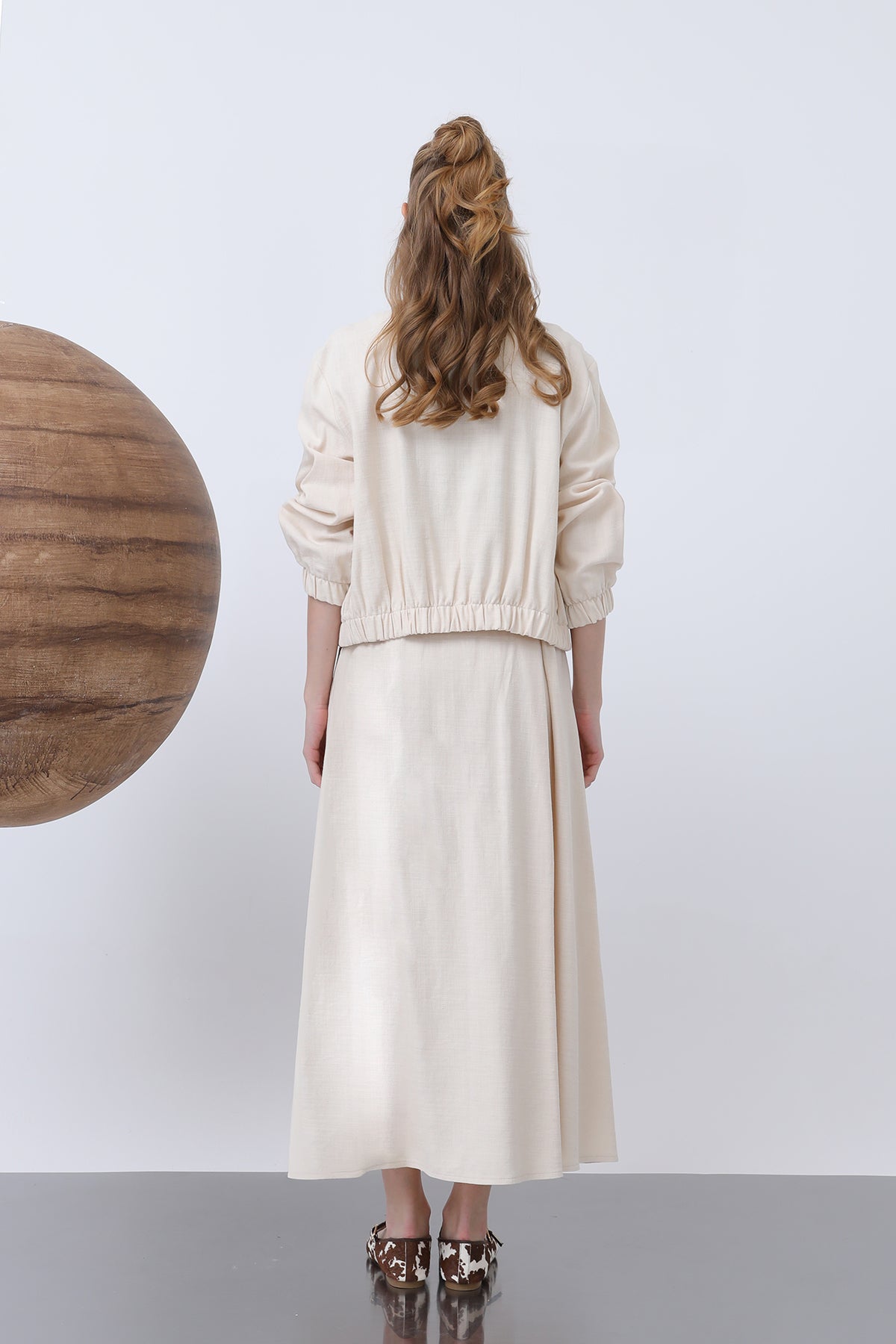 Kadın Gizli Patlı Fermuarlı Etekli Takım - 14315TKS