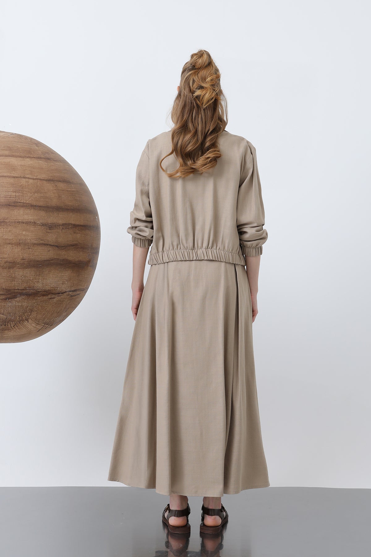 Kadın Gizli Patlı Fermuarlı Etekli Takım - 14315TKS