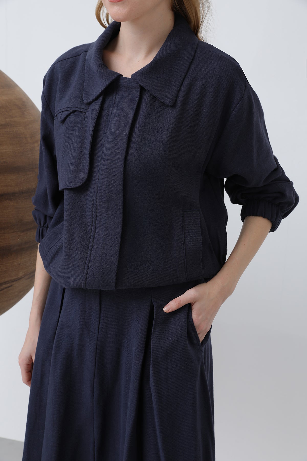 Kadın Gizli Patlı Fermuarlı Etekli Takım - 14315TKS