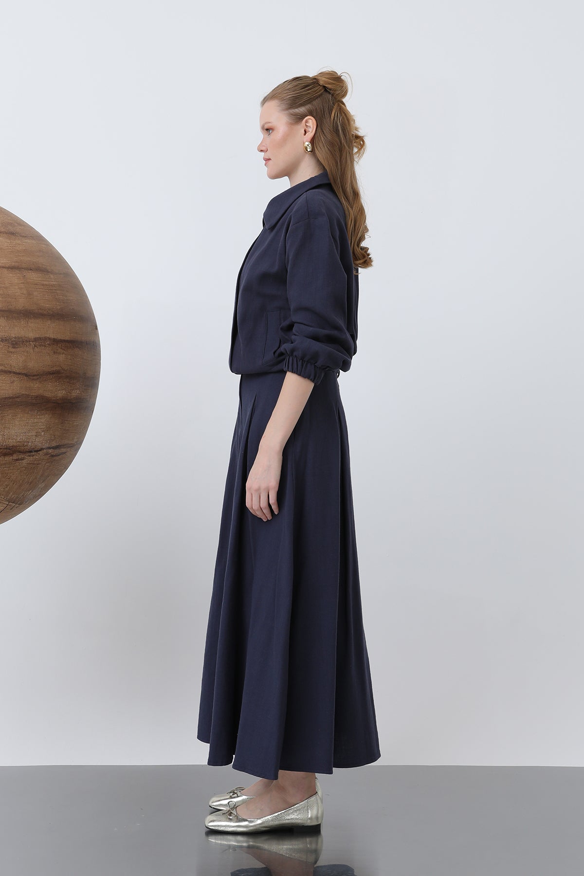 Kadın Gizli Patlı Fermuarlı Etekli Takım - 14315TKS