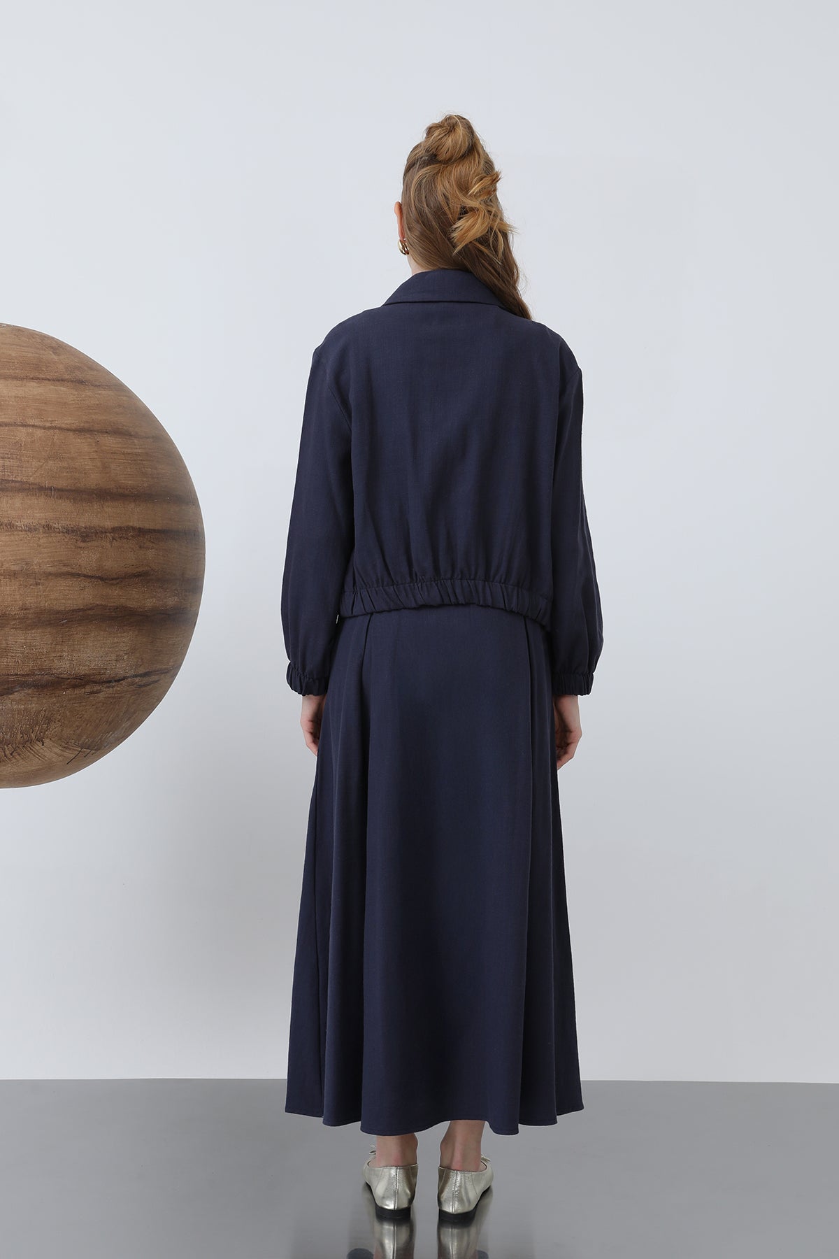 Kadın Gizli Patlı Fermuarlı Etekli Takım - 14315TKS