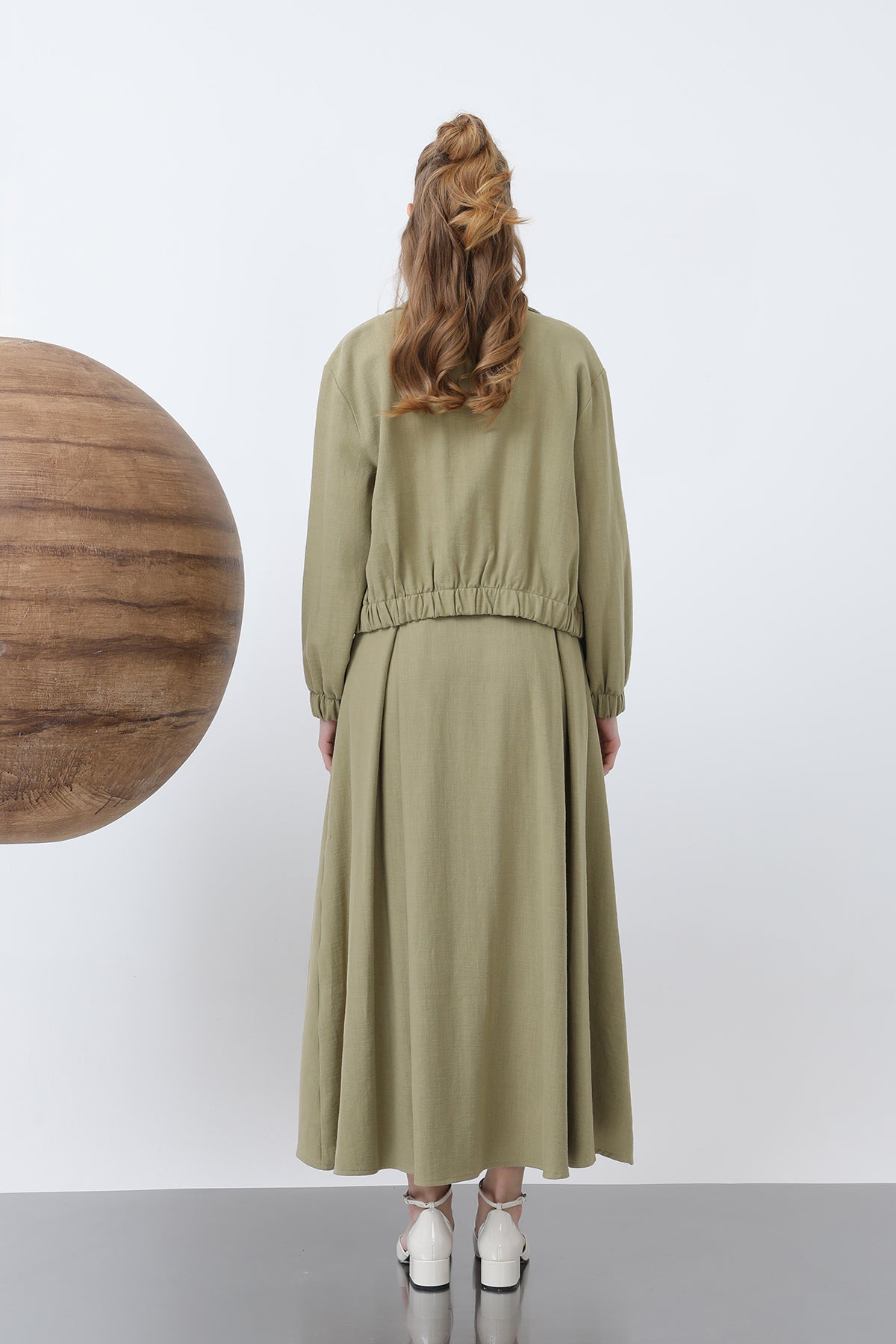 Kadın Gizli Patlı Fermuarlı Etekli Takım - 14315TKS