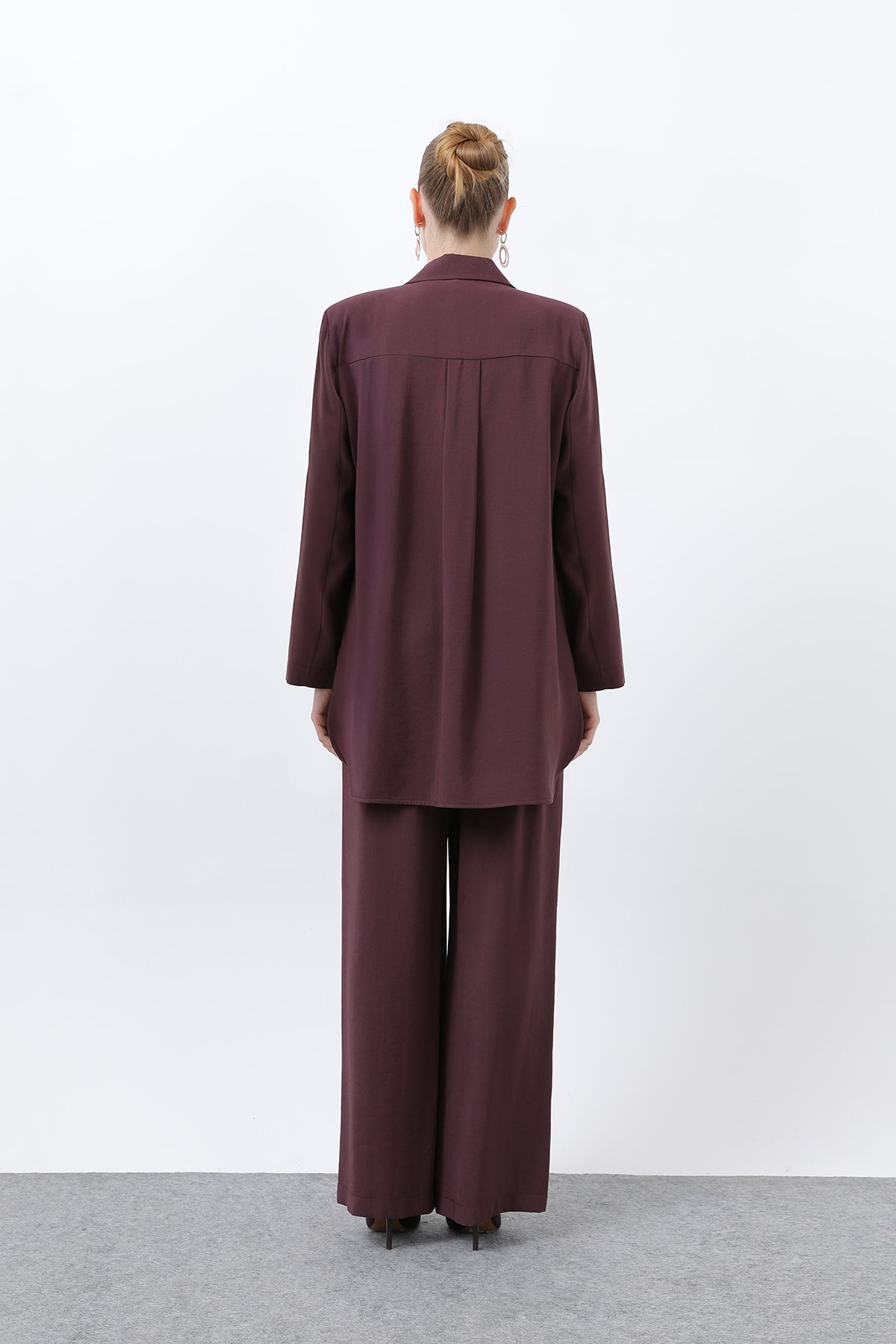 Kadın Düğme Detaylı Pantolonlu Blazer Ceket Takım - 14321TKM