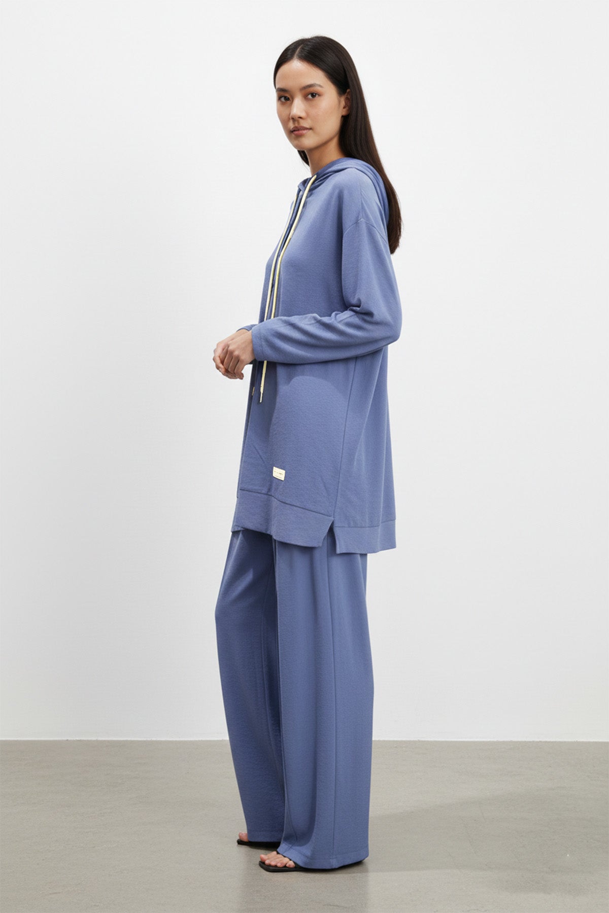 Kadın Önü Çıtçıt detaylı Kapüşonlu Pantolon Takım - 14328TKS