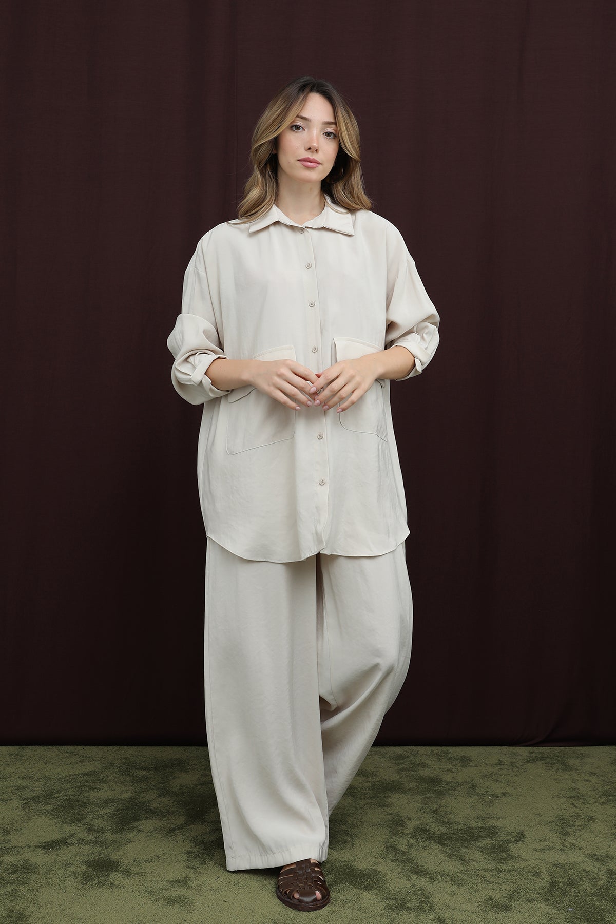 Kadın Cep Detaylı Takım -14361TKS