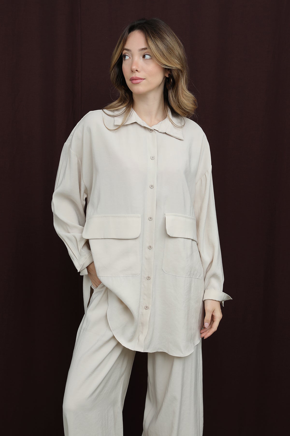 Kadın Cep Detaylı Takım -14361TKS