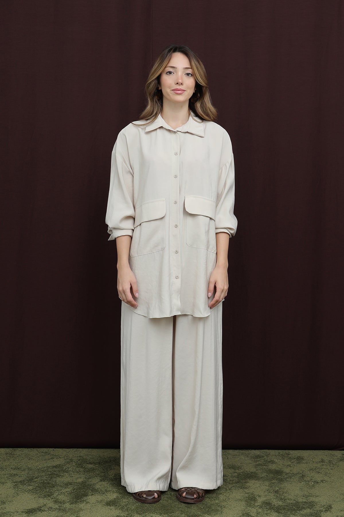 Kadın Cep Detaylı Takım -14361TKS