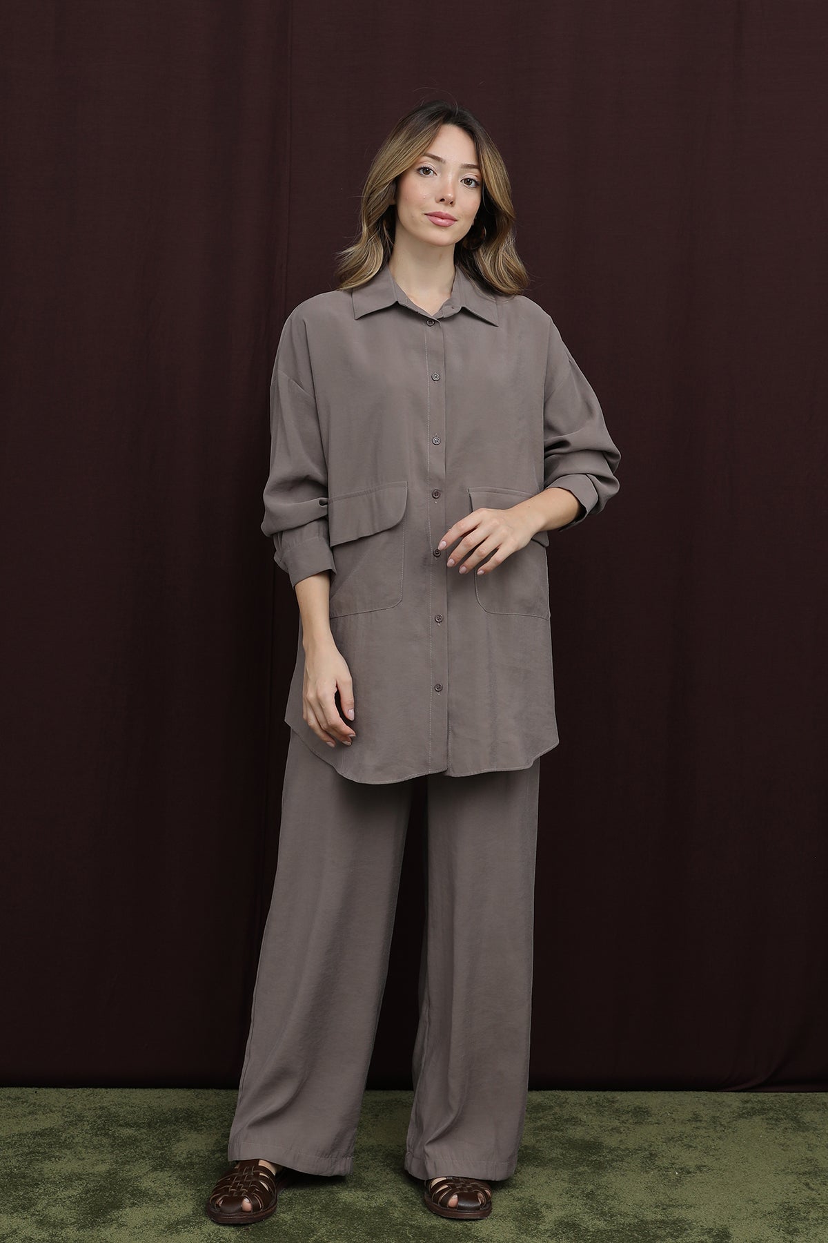 Kadın Cep Detaylı Takım -14361TKS