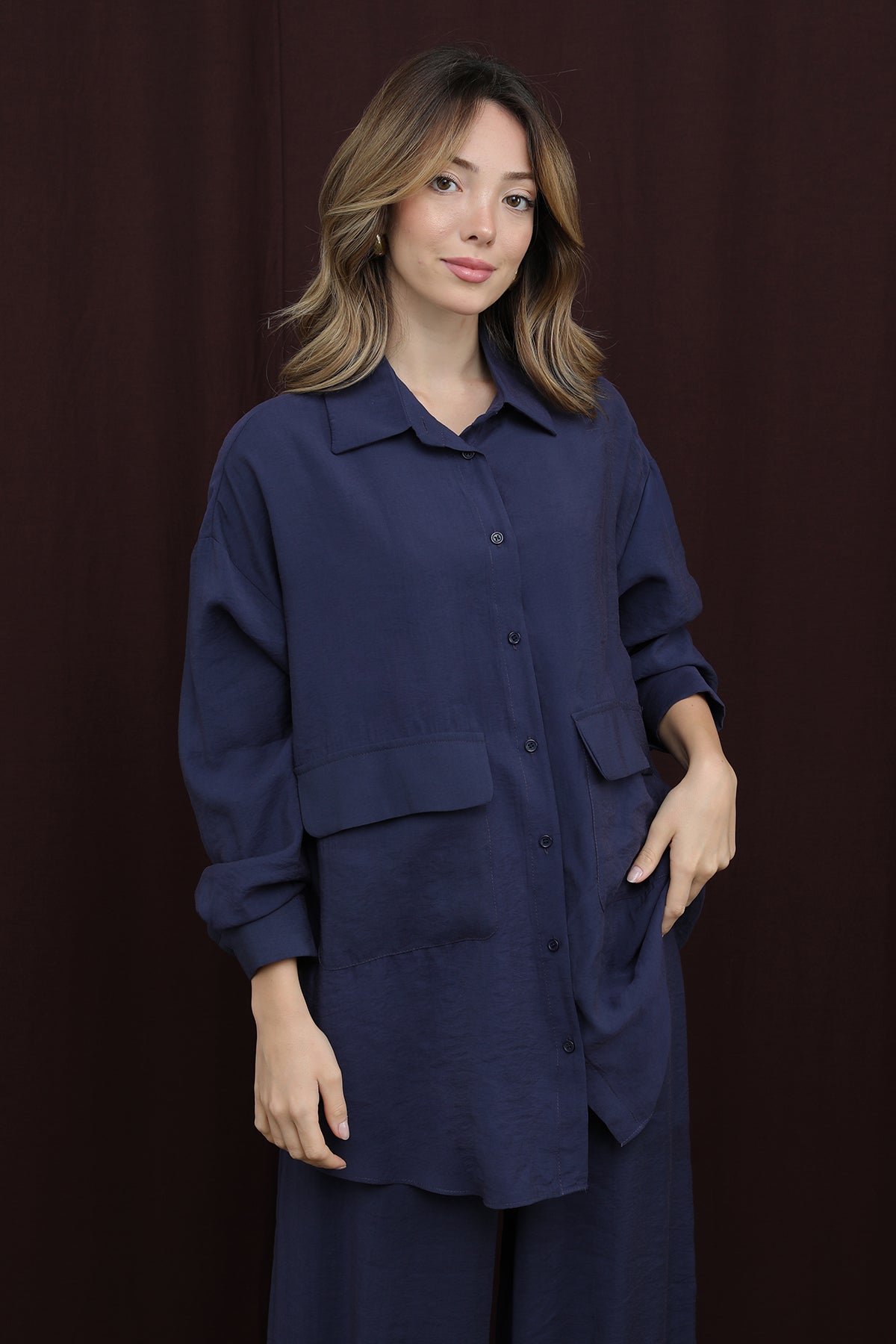 Kadın Cep Detaylı Takım -14361TKS