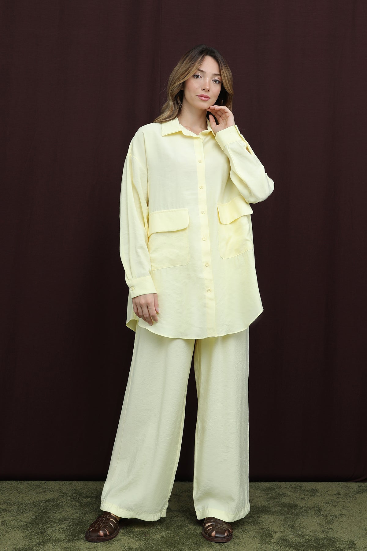 Kadın Cep Detaylı Takım -14361TKS