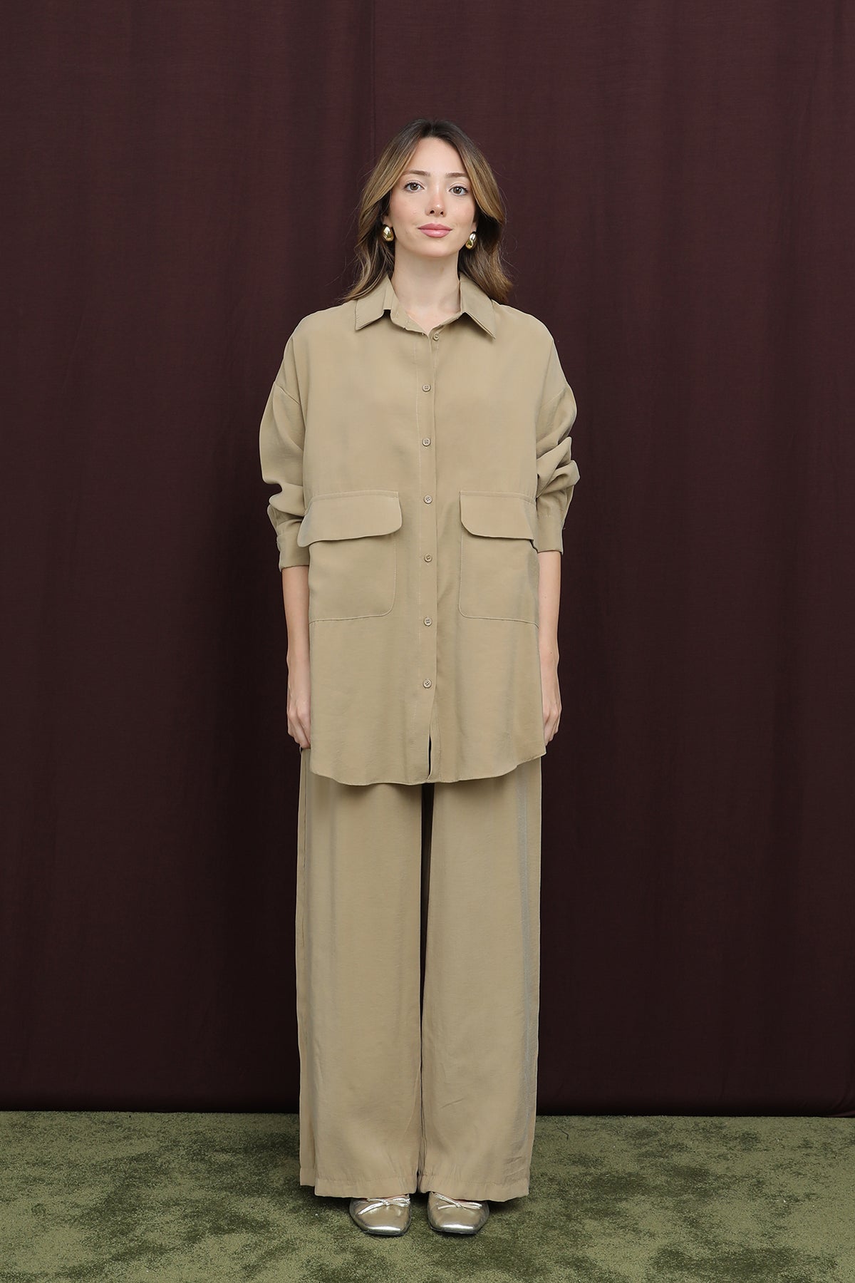 Kadın Cep Detaylı Takım -14361TKS