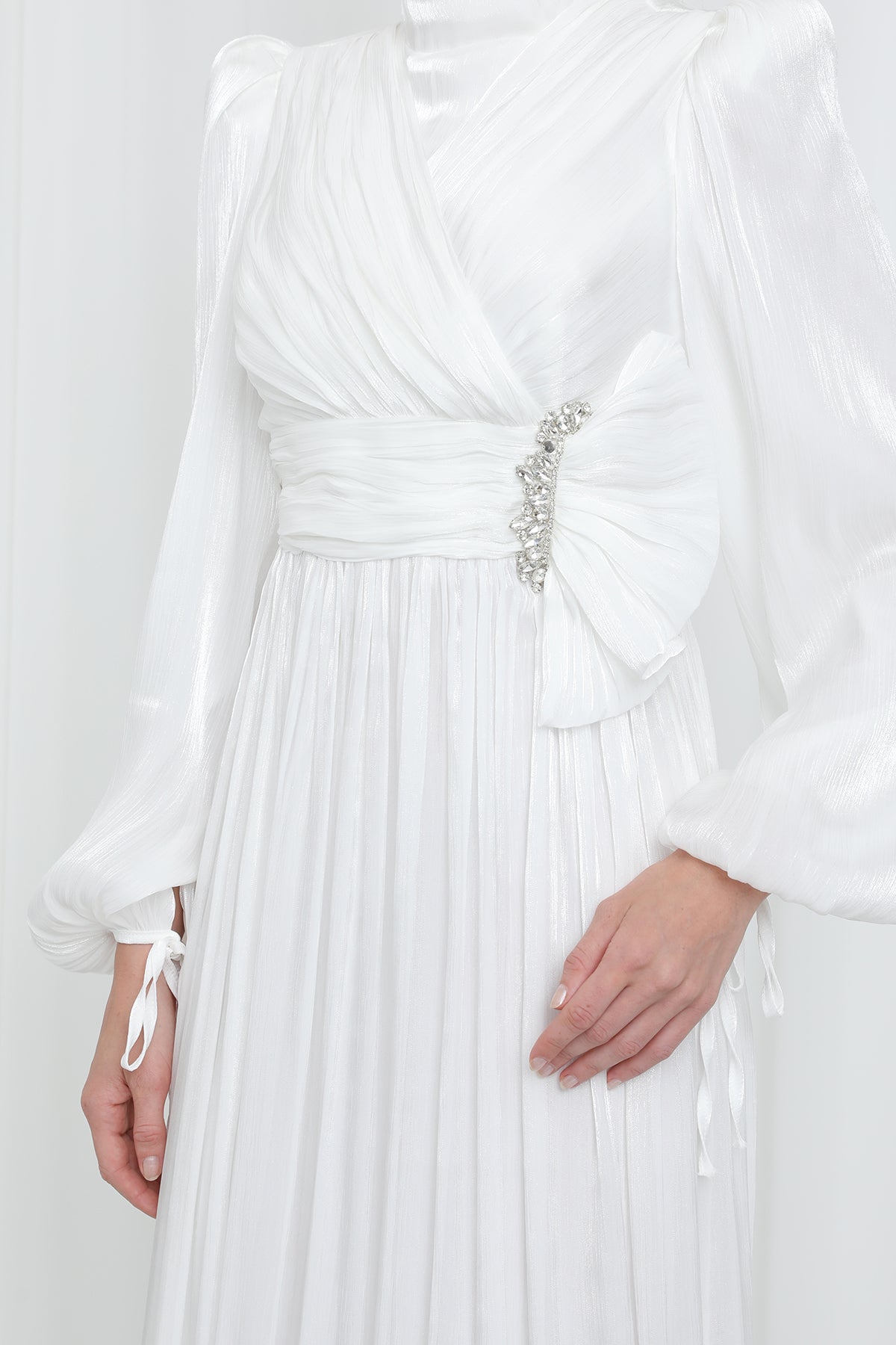 Kadın Piliseli Uzun Kollu Abiye Elbise
-17002ELB