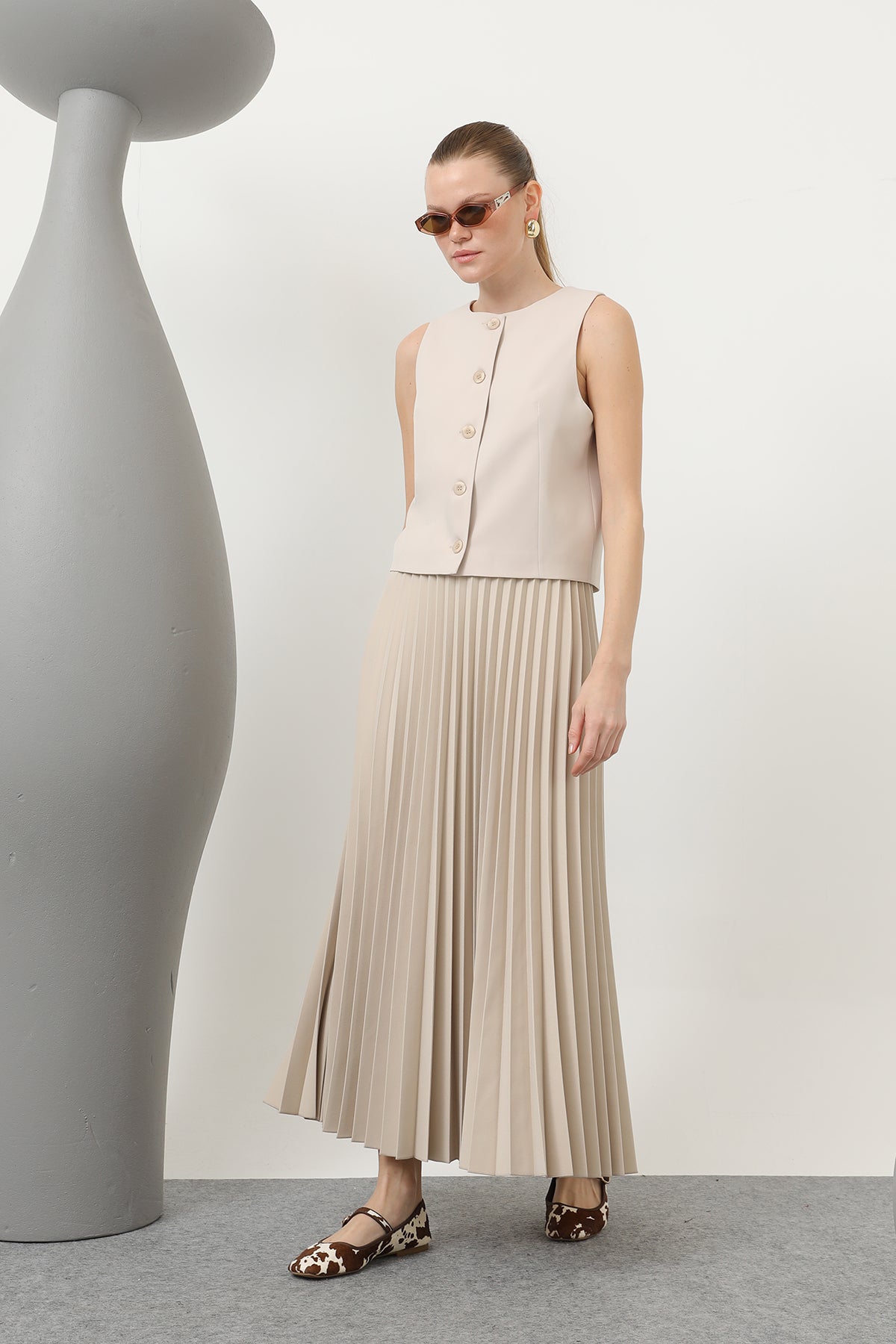 Kadın Pliseli Etek - 18232RTK