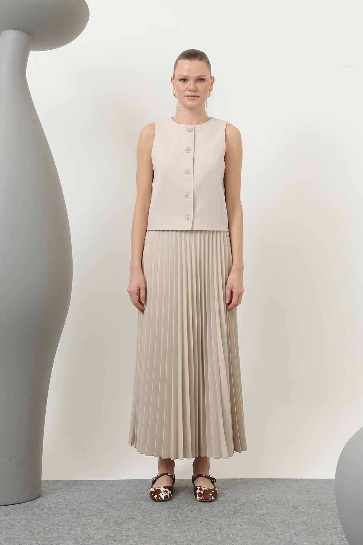 Kadın Pliseli Etek - 18232RTK