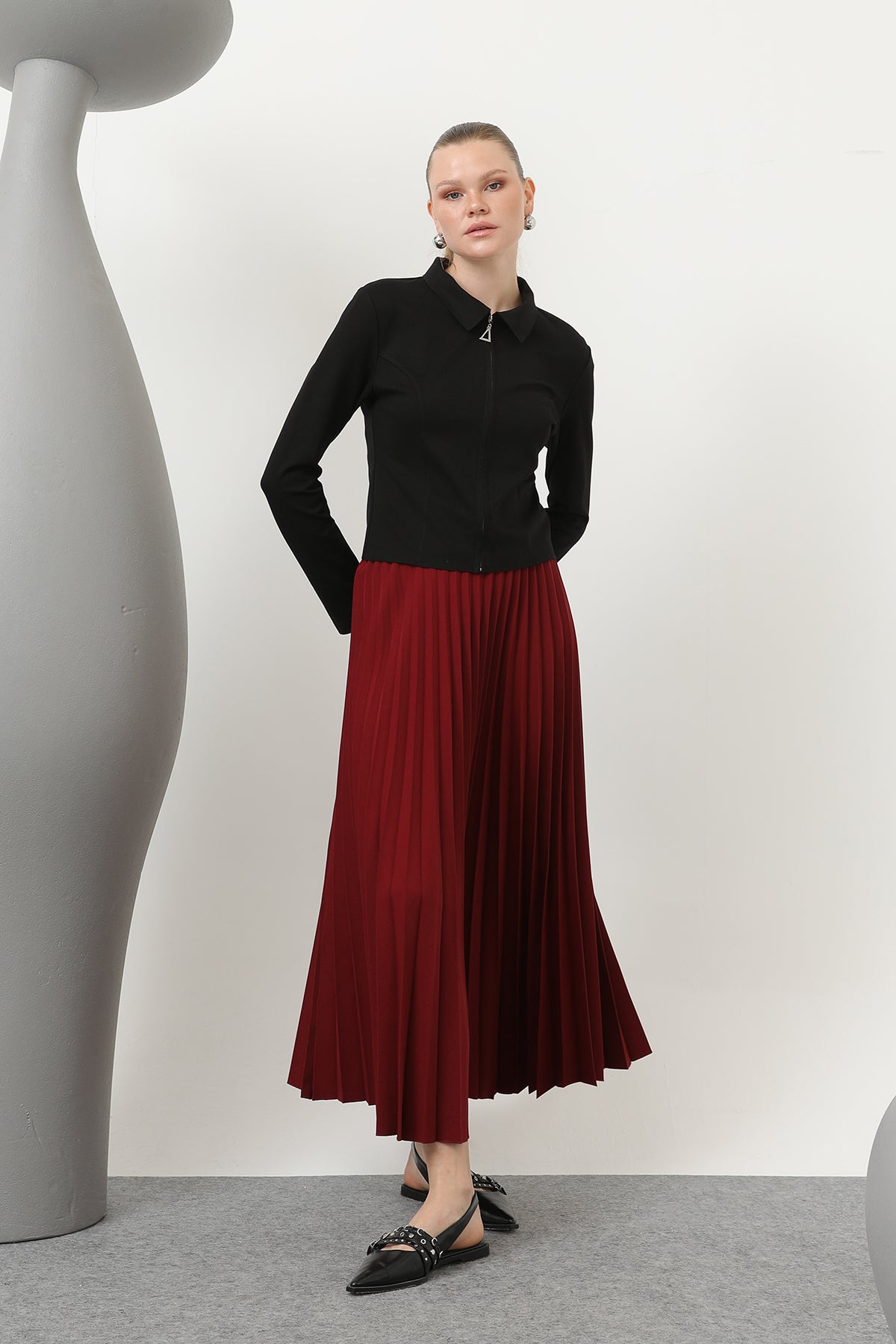 Kadın Pliseli Etek - 18232RTK