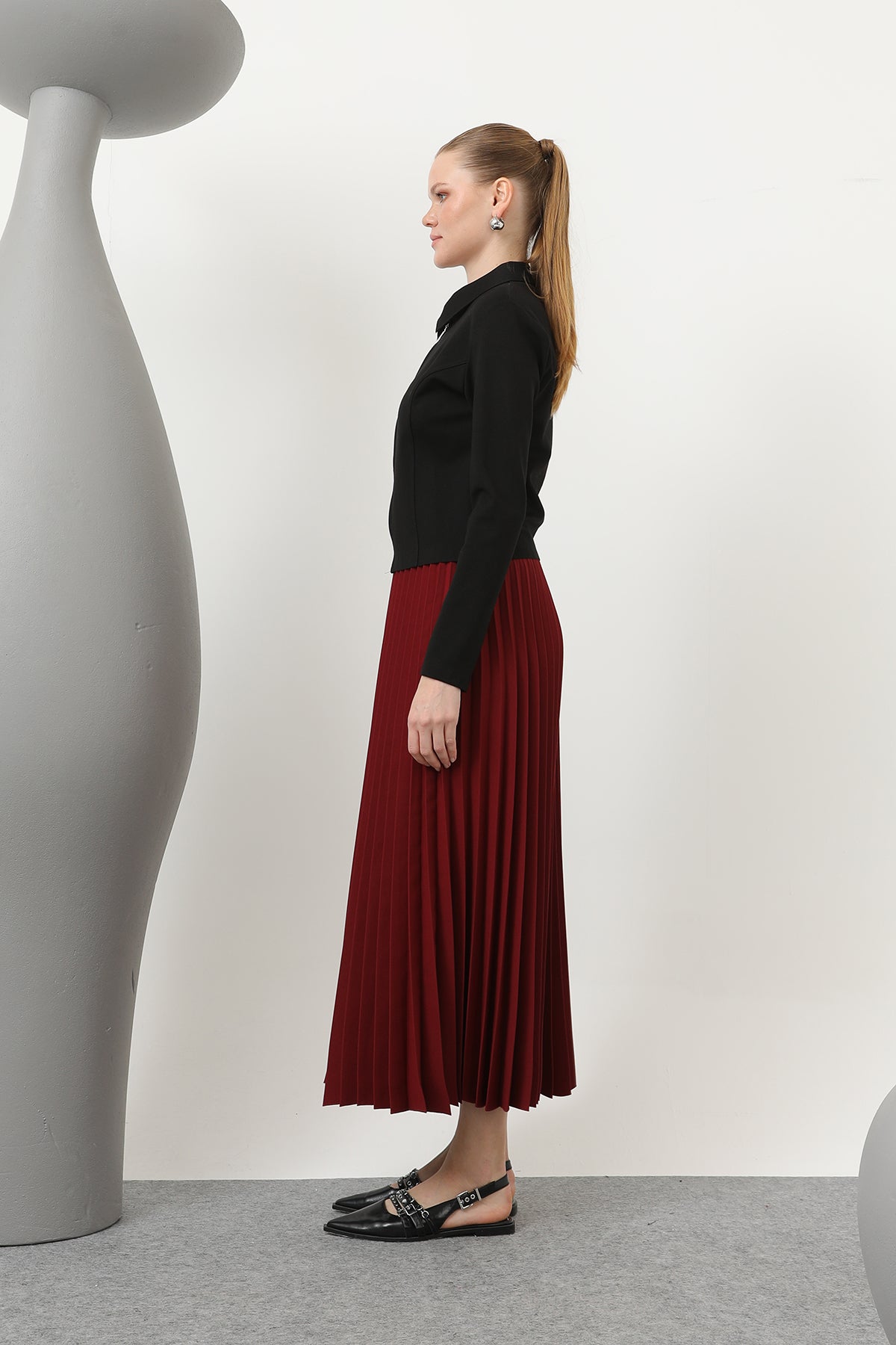 Kadın Pliseli Etek - 18232RTK