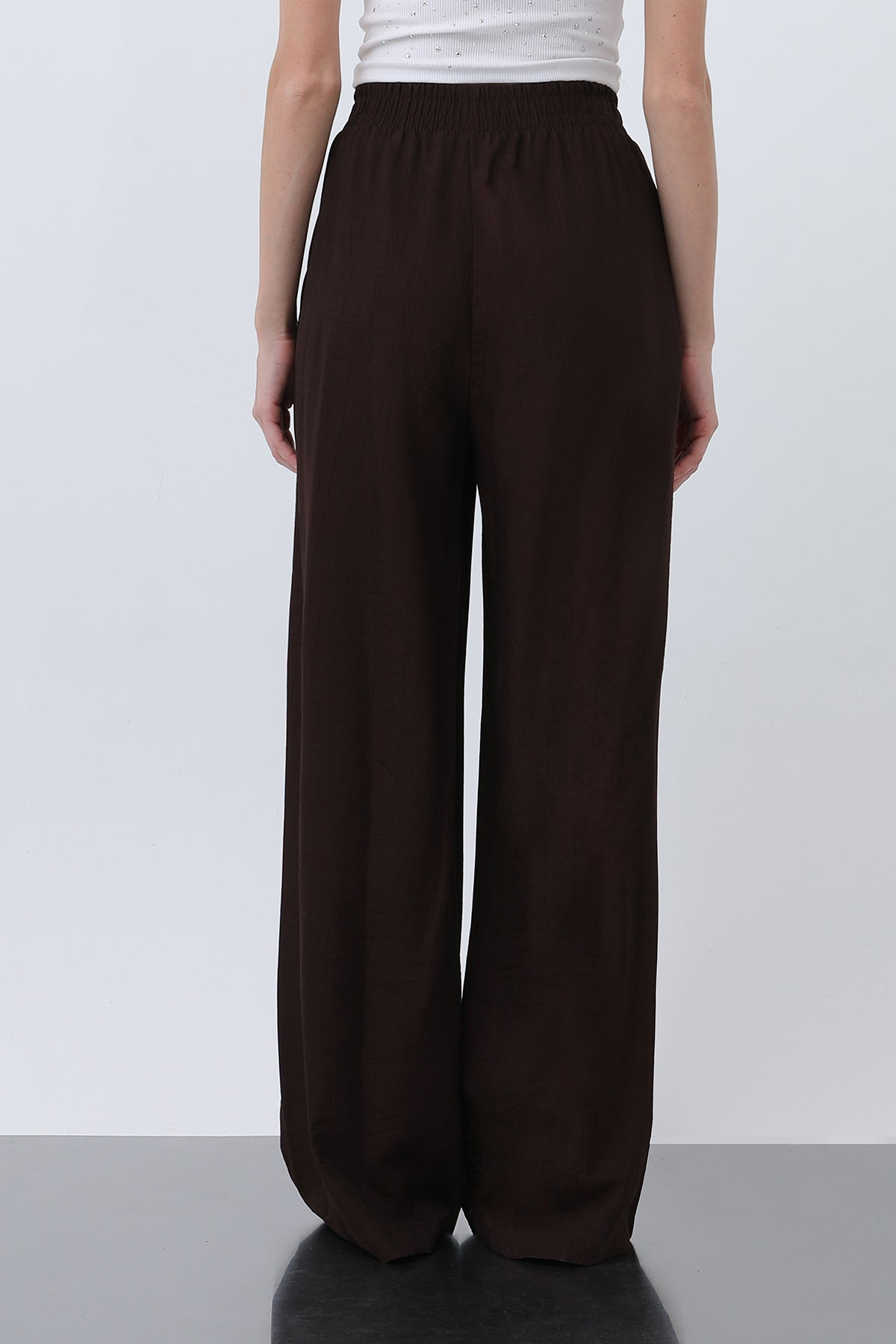 Kadın Beli Lastikli Bol Pantolon - 18239PNT