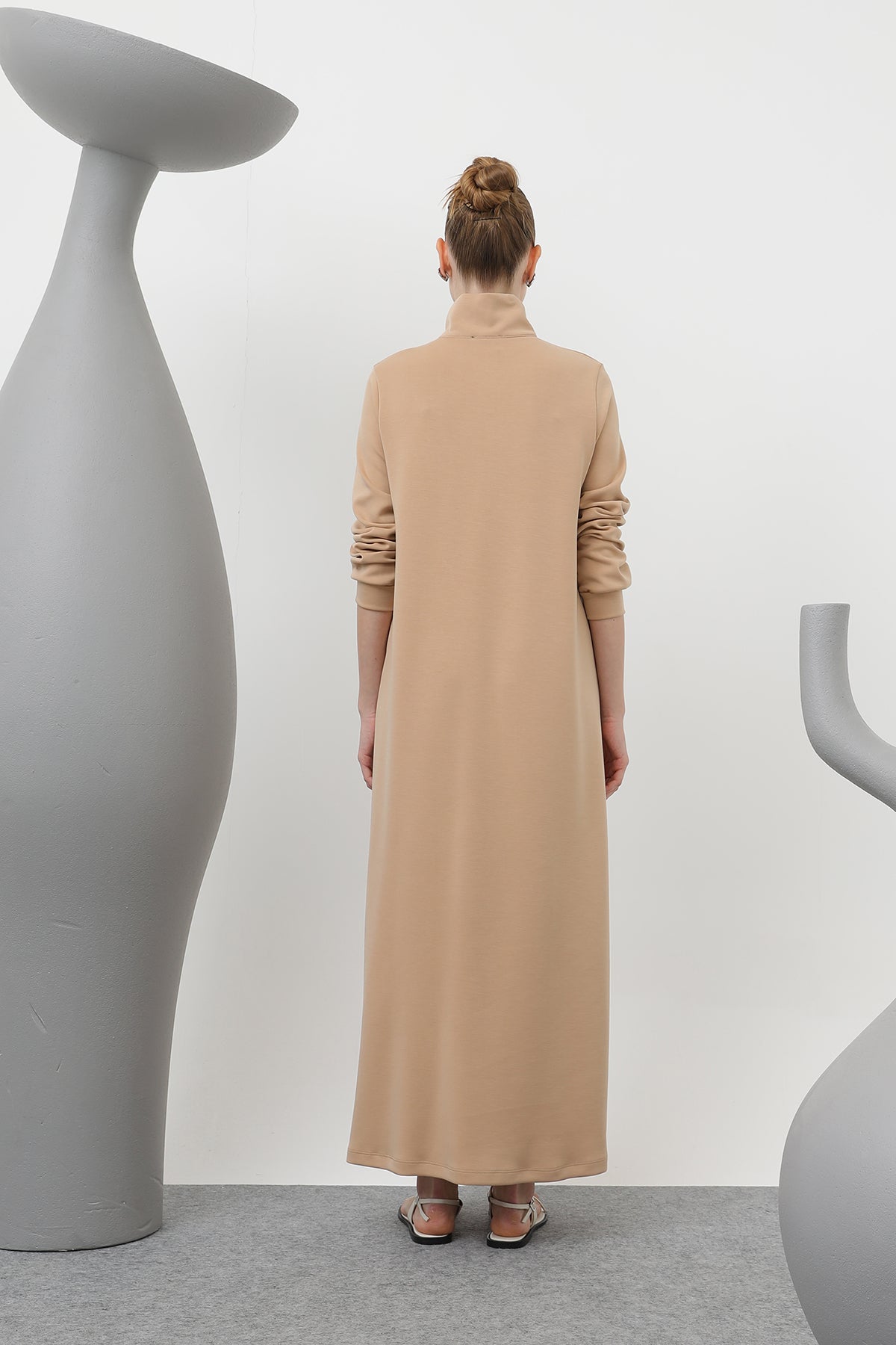 Kadın Tiktak Detaylı Fermuarlı Elbise - 20600ELB