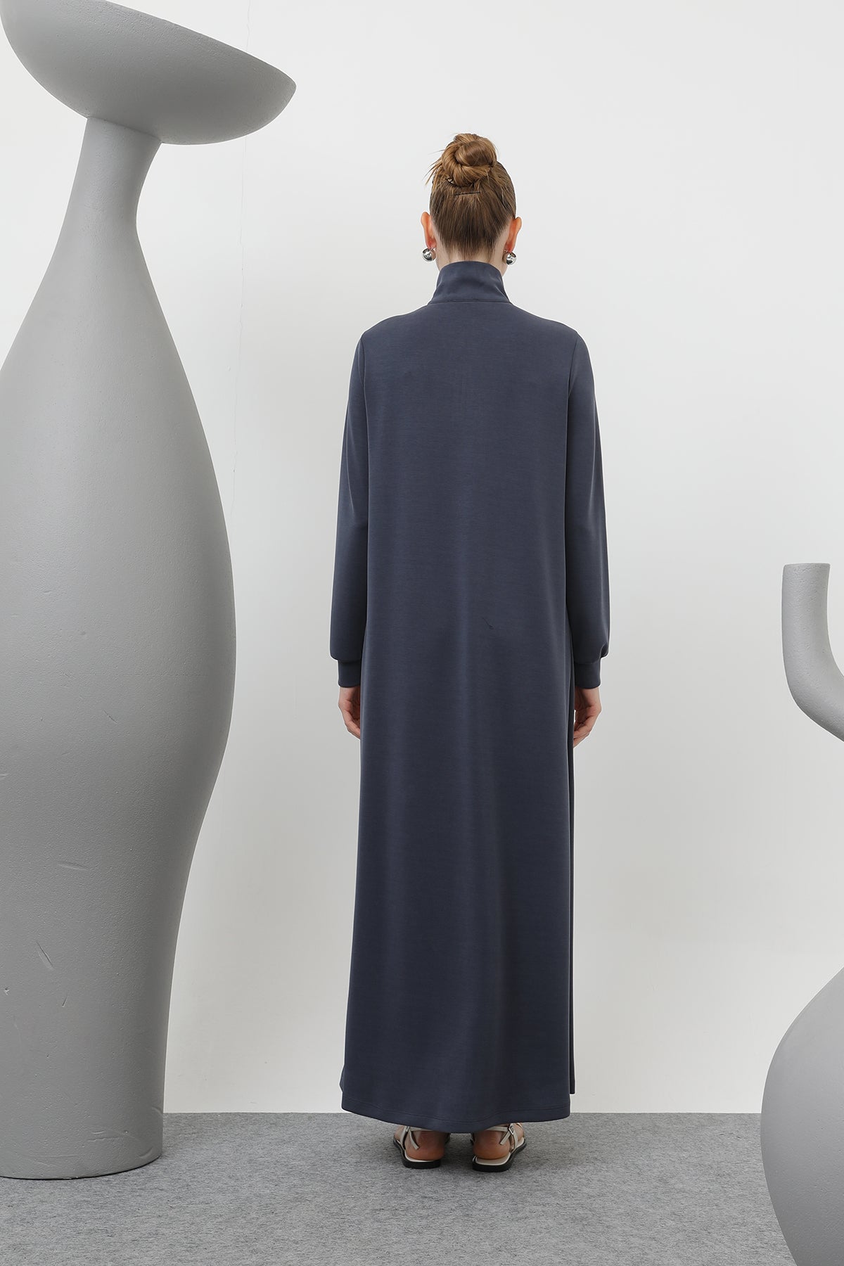 Kadın Tiktak Detaylı Fermuarlı Elbise - 20600ELB