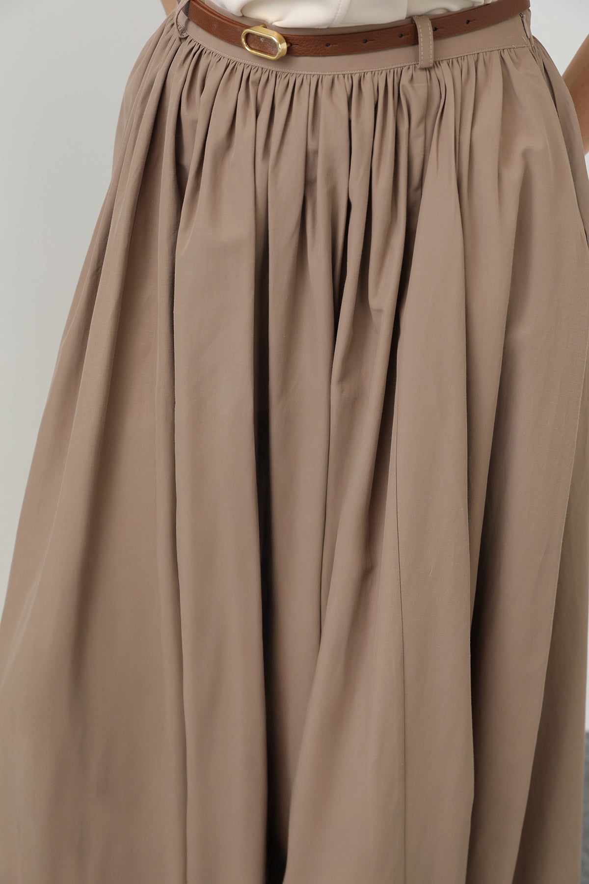 Kadın Kemerli Uzun Etek - 20611ETK