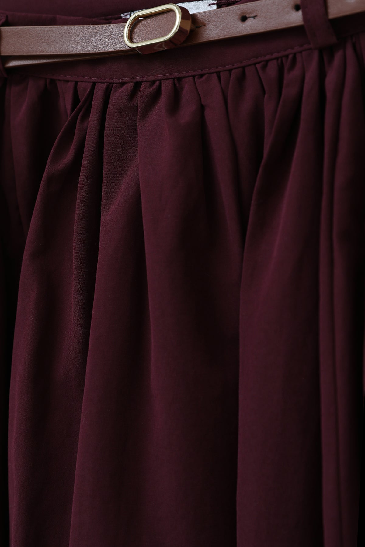 Kadın Kemerli Uzun Etek - 20611ETK