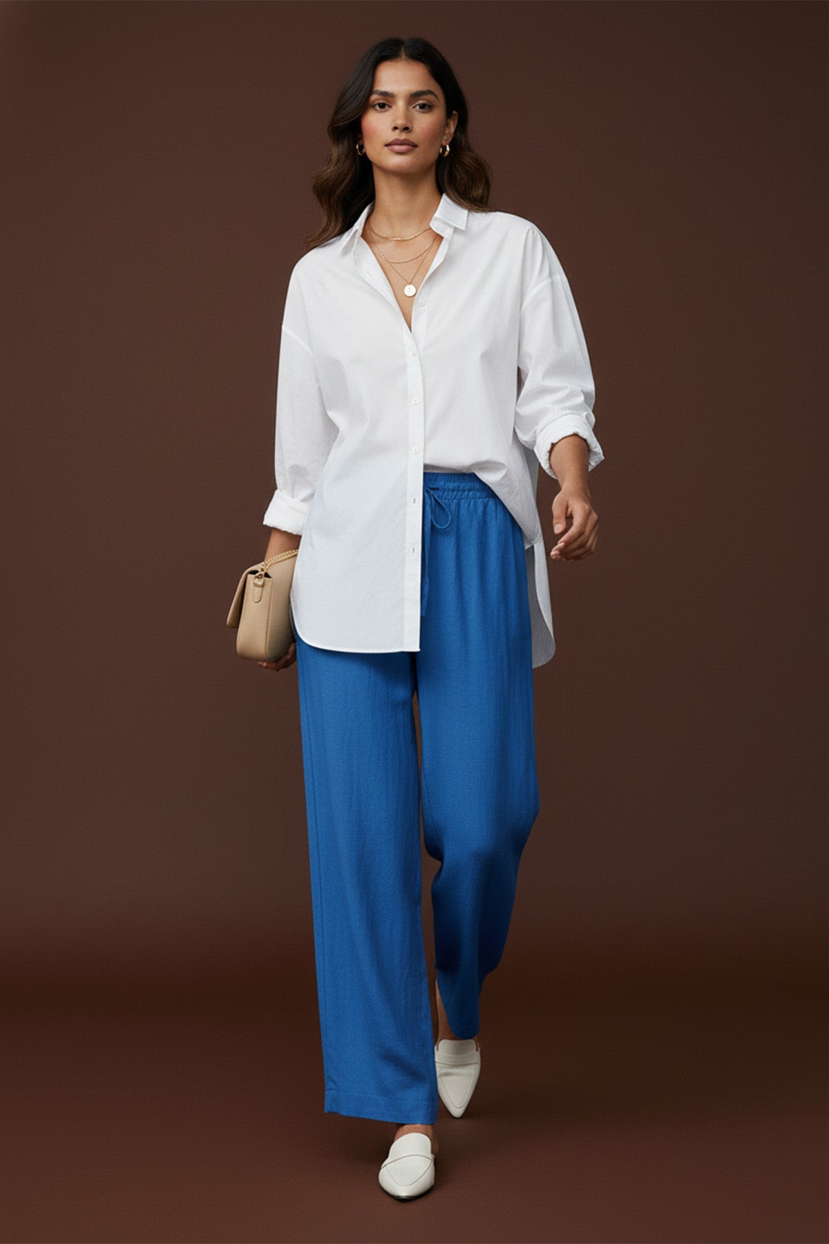 Kadın Beli Lastikli Bağlamalı Bol Pantolon - 20646PNT