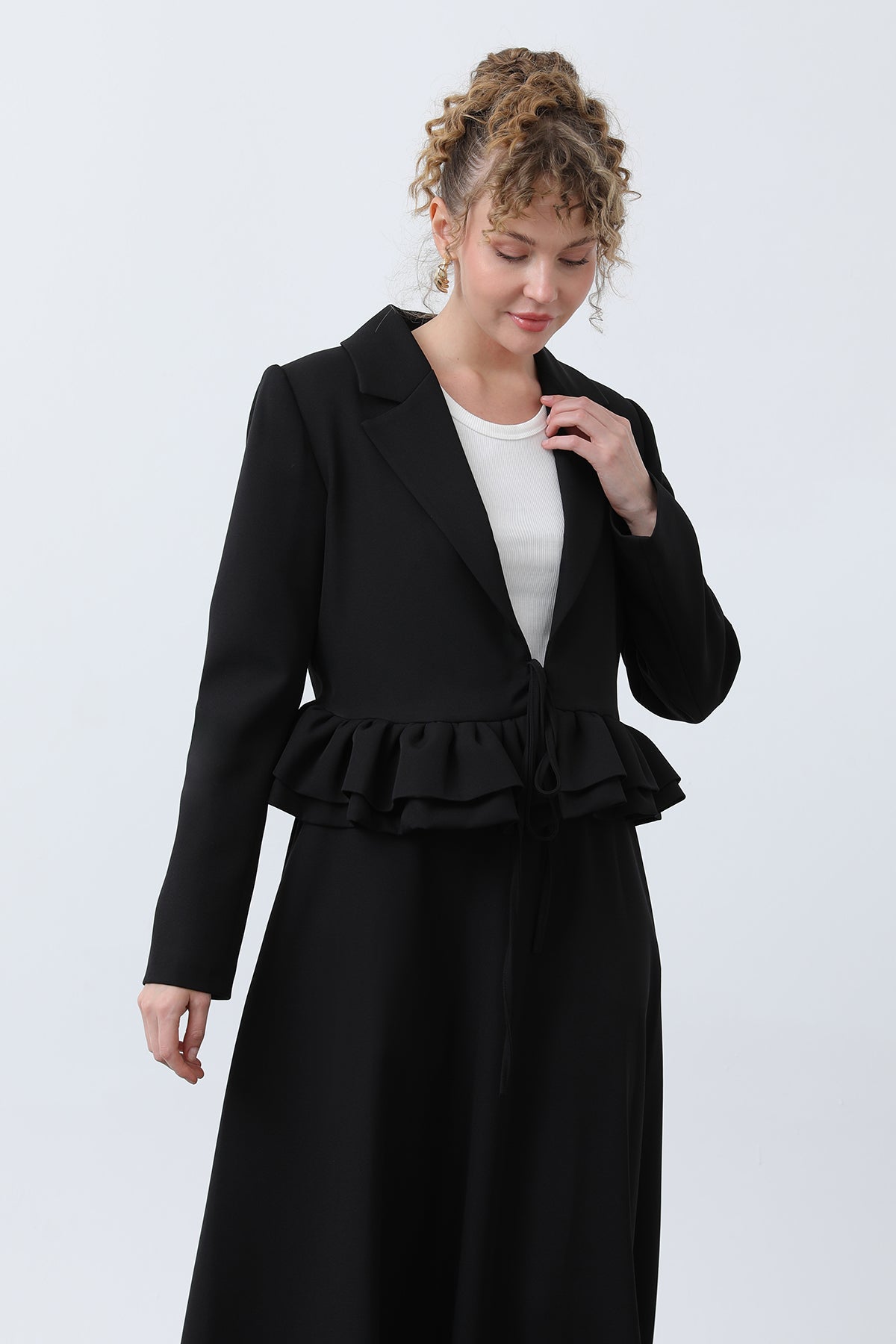 Kadın Volan Detaylı Ceketli Takım - 20650TKS