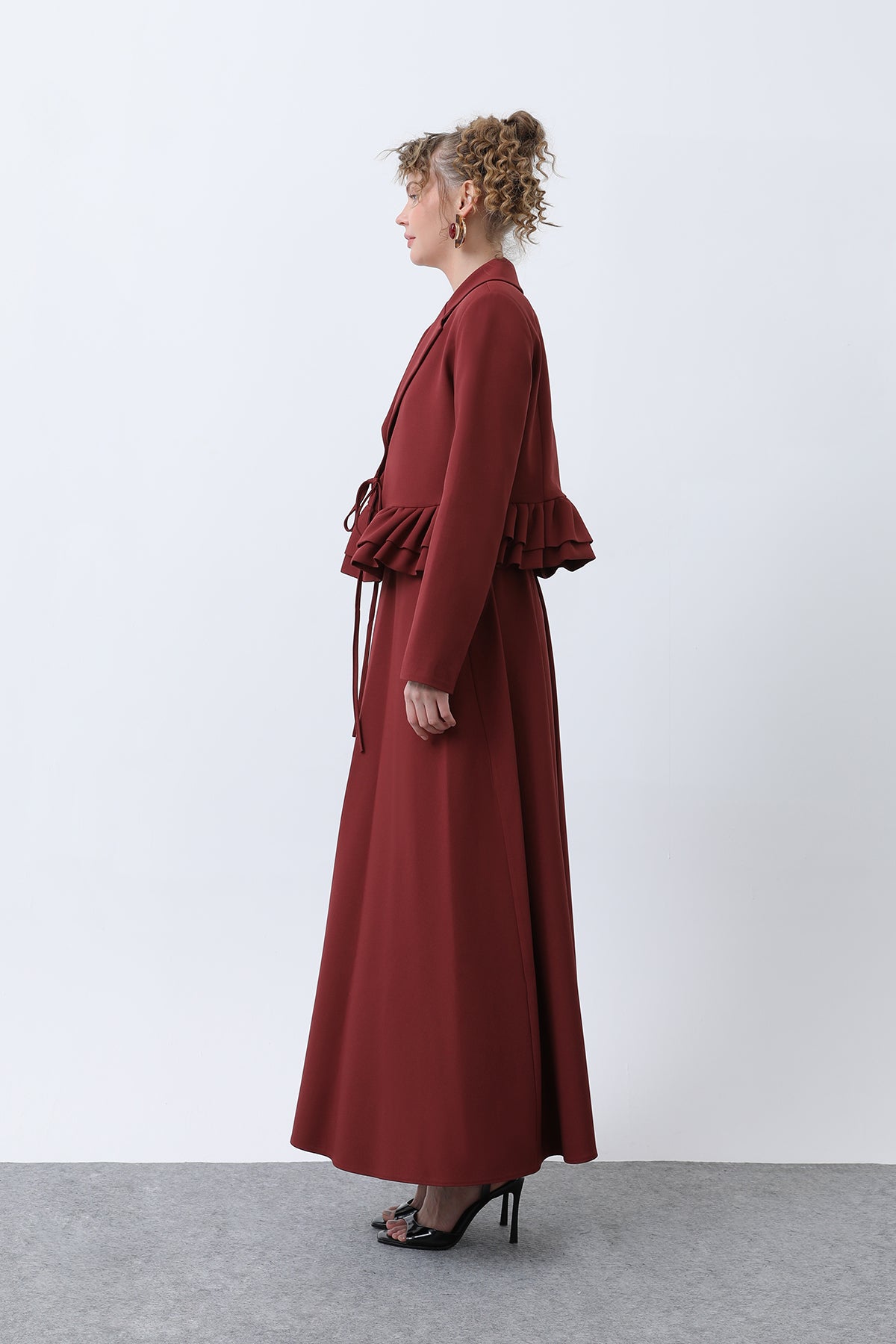 Kadın Volan Detaylı Ceketli Takım - 20650TKS