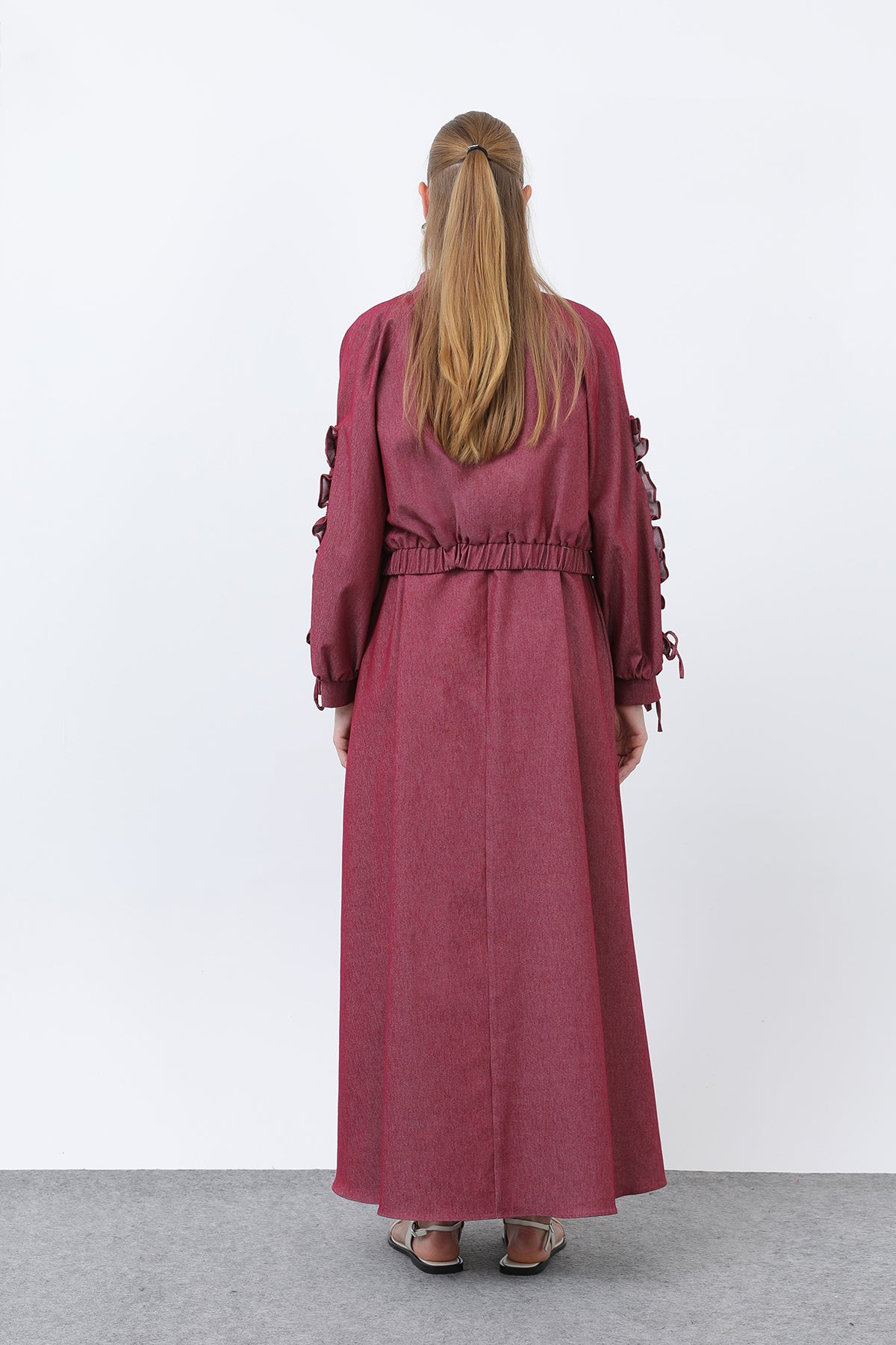 Kadın Kolları Volan Detaylı Ceket Elbise Takım -20654TKS