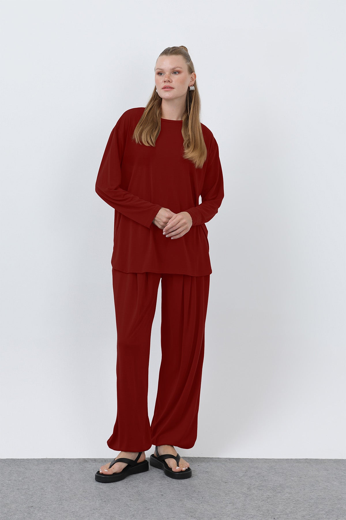 Kadın Oversize Viskon Relax Takım
-20663TKS