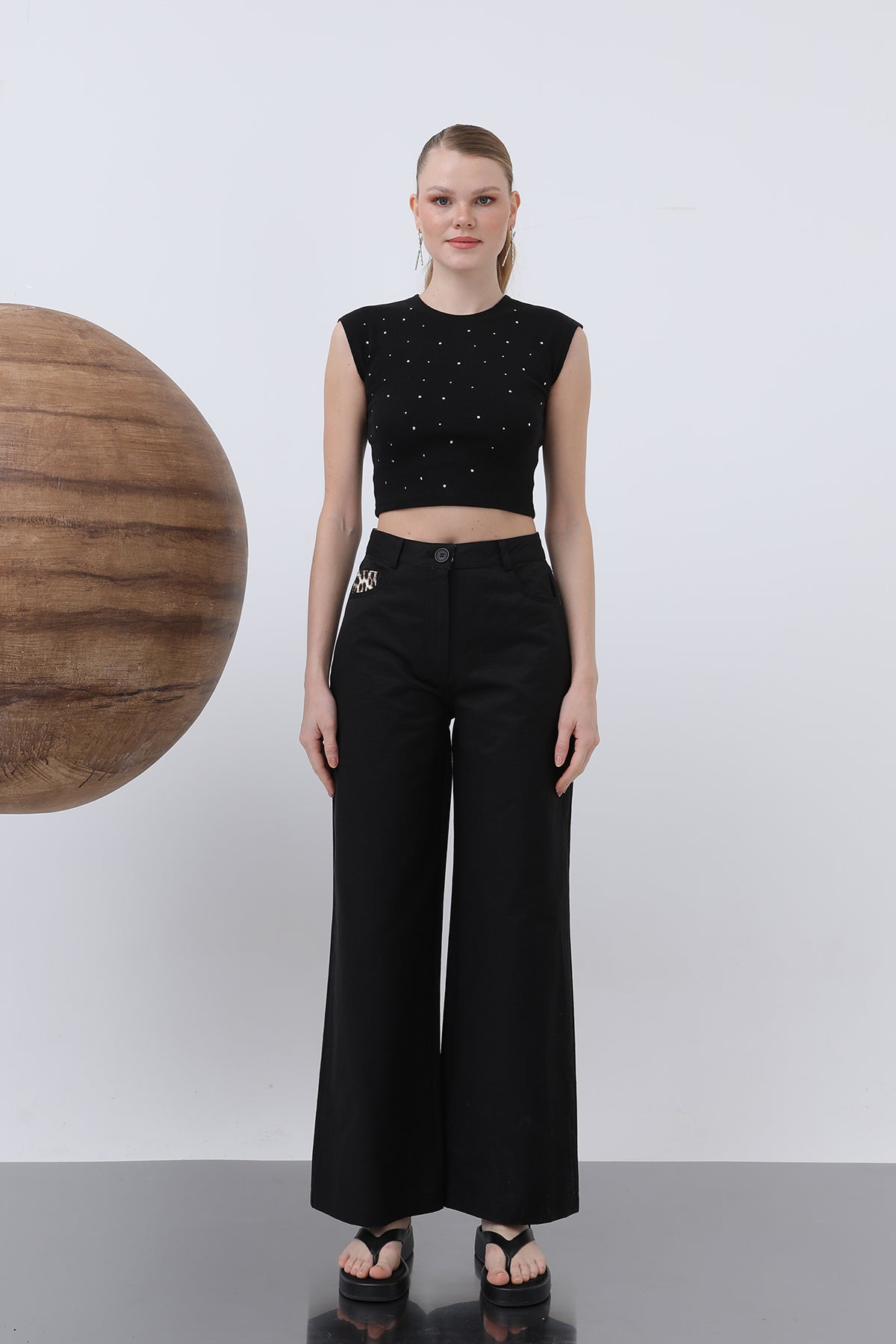 Kadın Cep Detaylı Bol Pantolon - 32116PNT