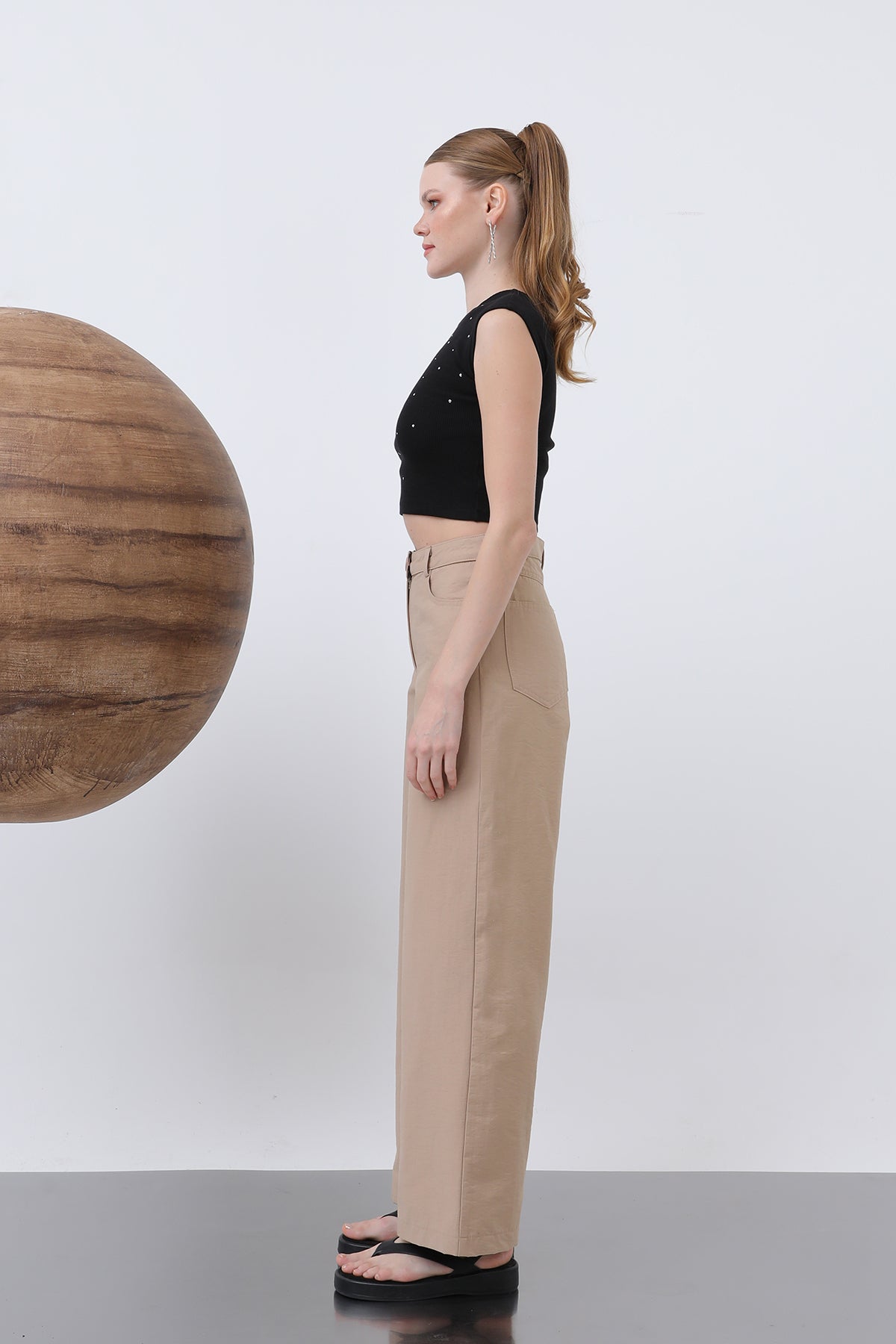 Kadın Cep Detaylı Bol Pantolon - 32116PNT