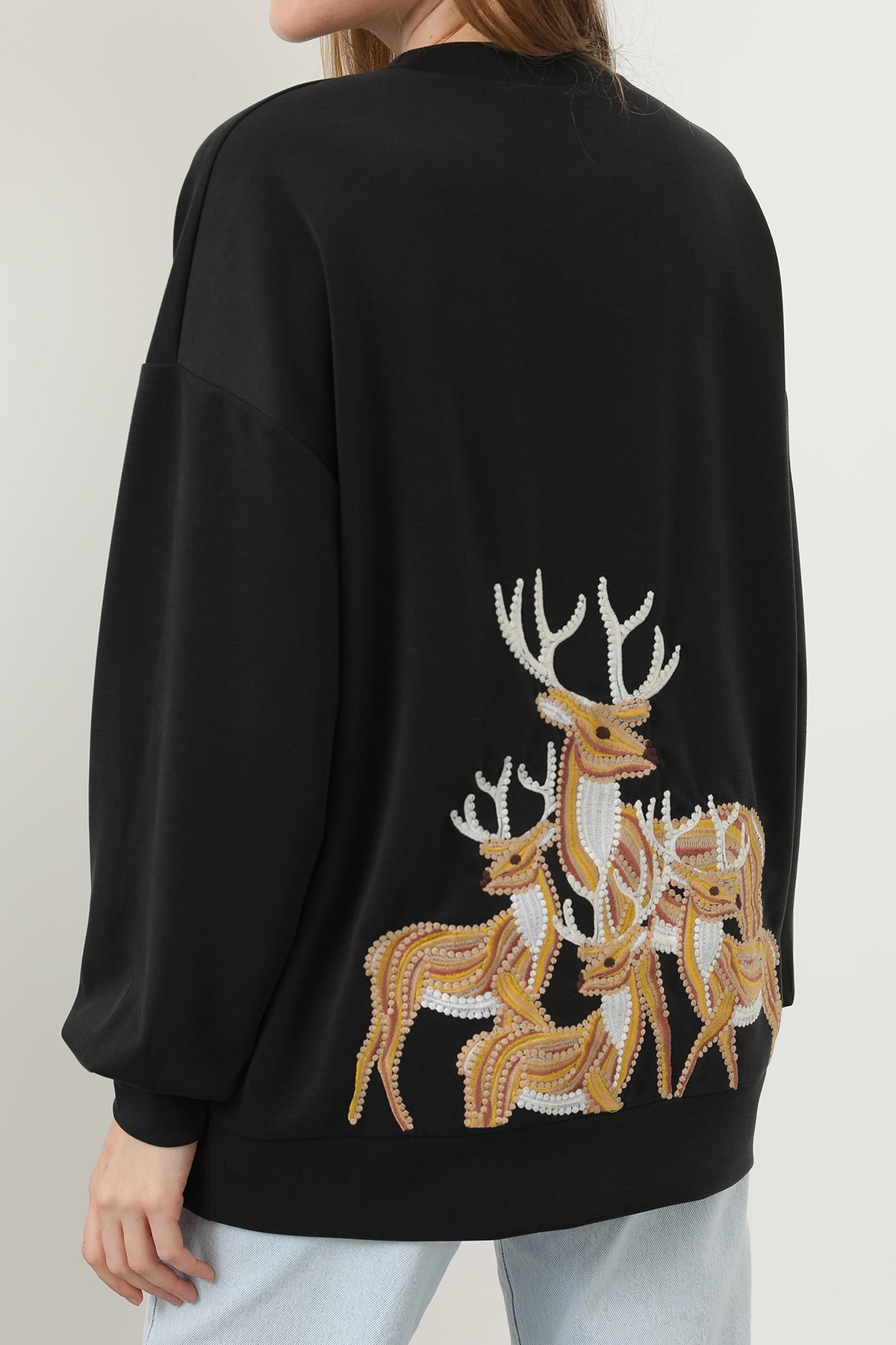 Kadın Arkası Geyikli Sweat - 32118SWT