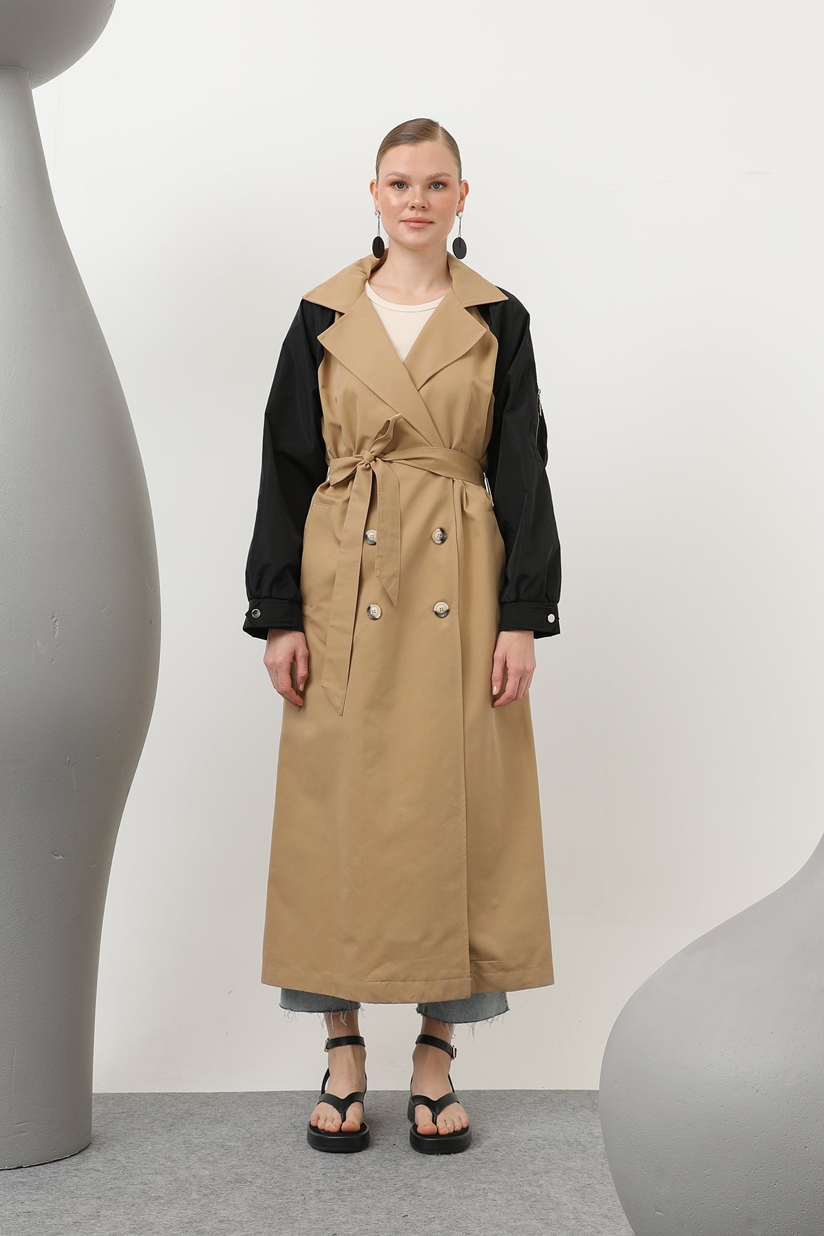 Kadın Kol Fermuar Detaylı Trench - 32138TRC