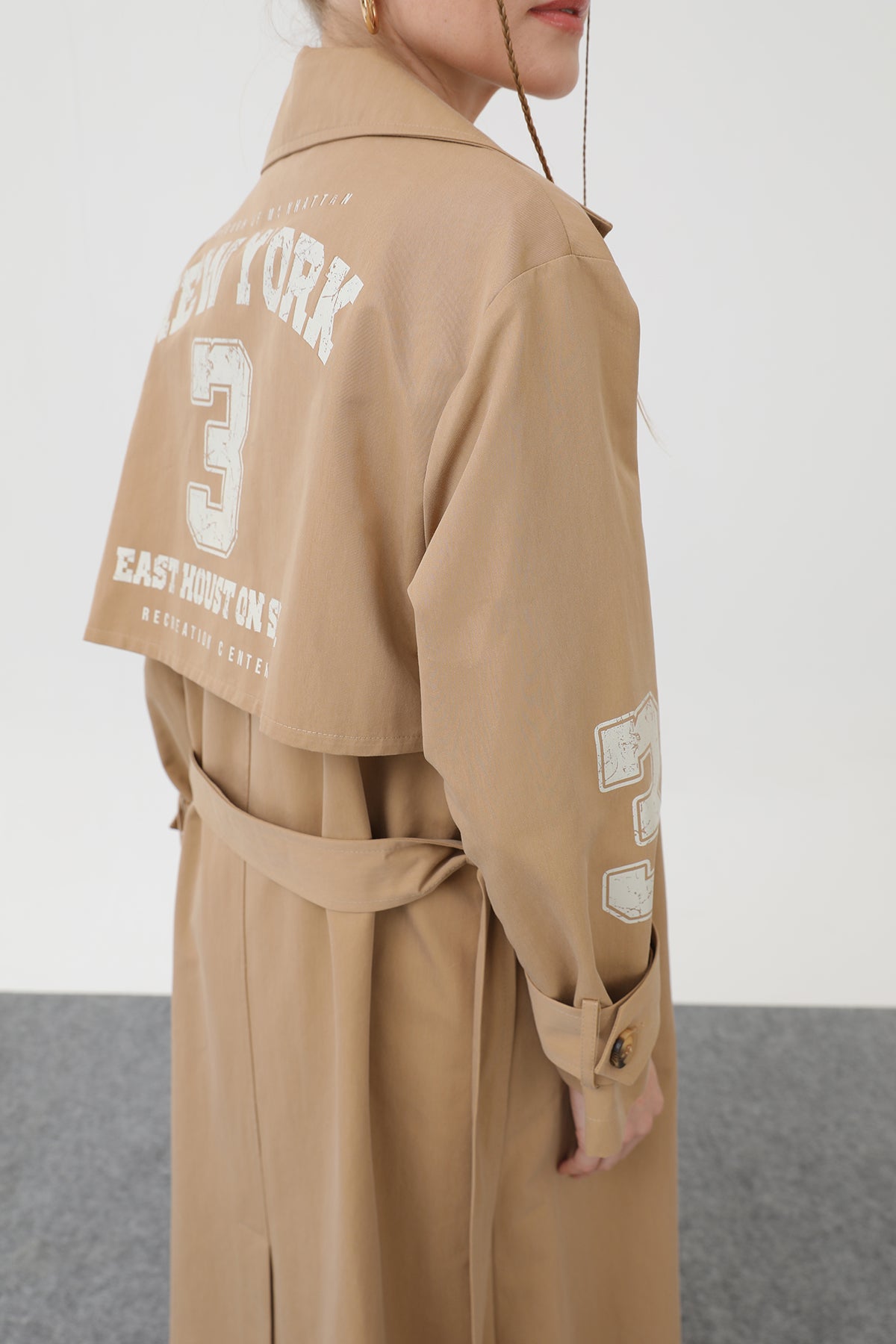 Kadın Baskılı Trench - 32139TRC