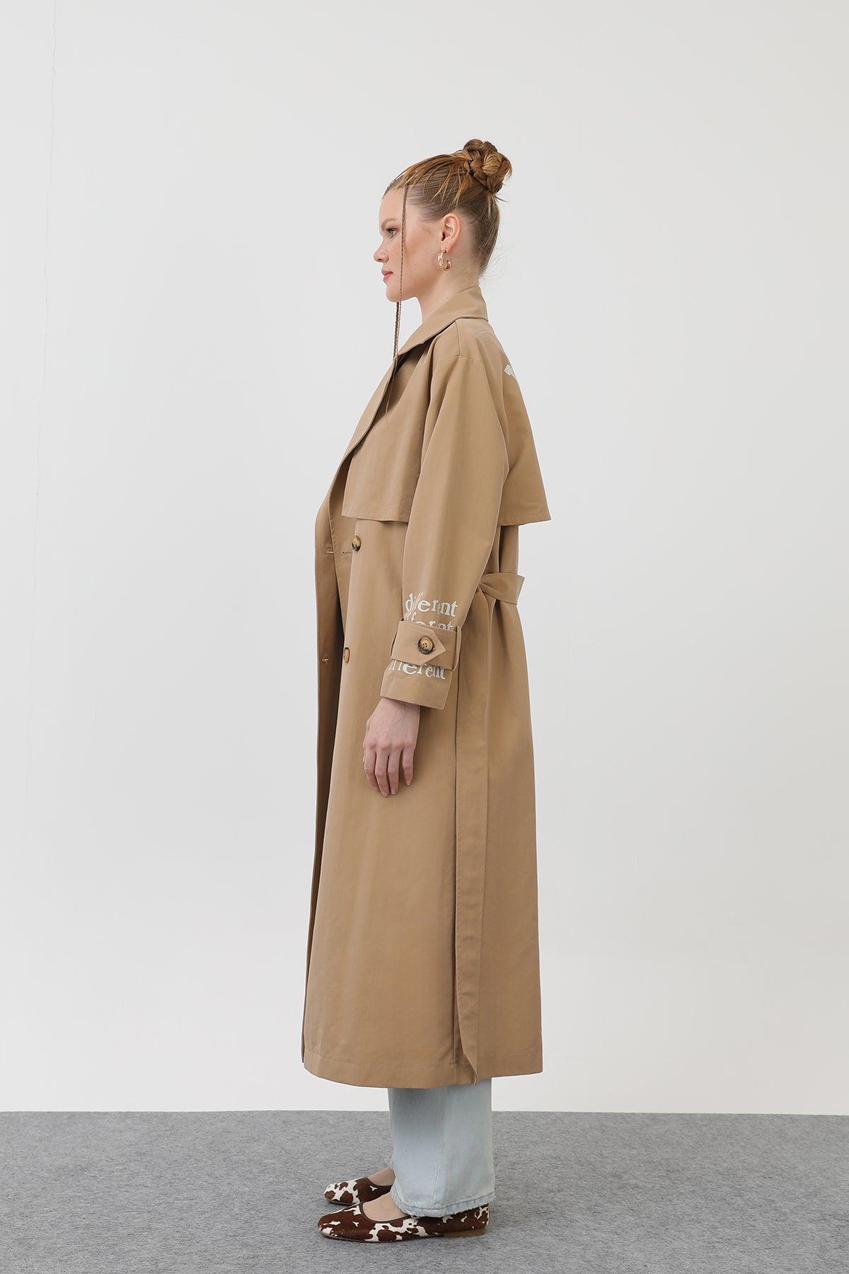 Kadın Baskılı Trench - 32139TRC