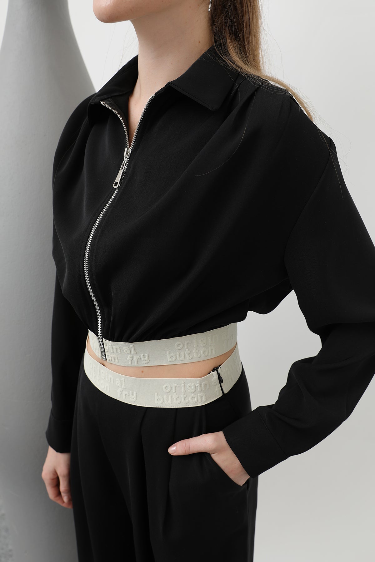 Pileli Lastik Detaylı Ceket - 32145CKT