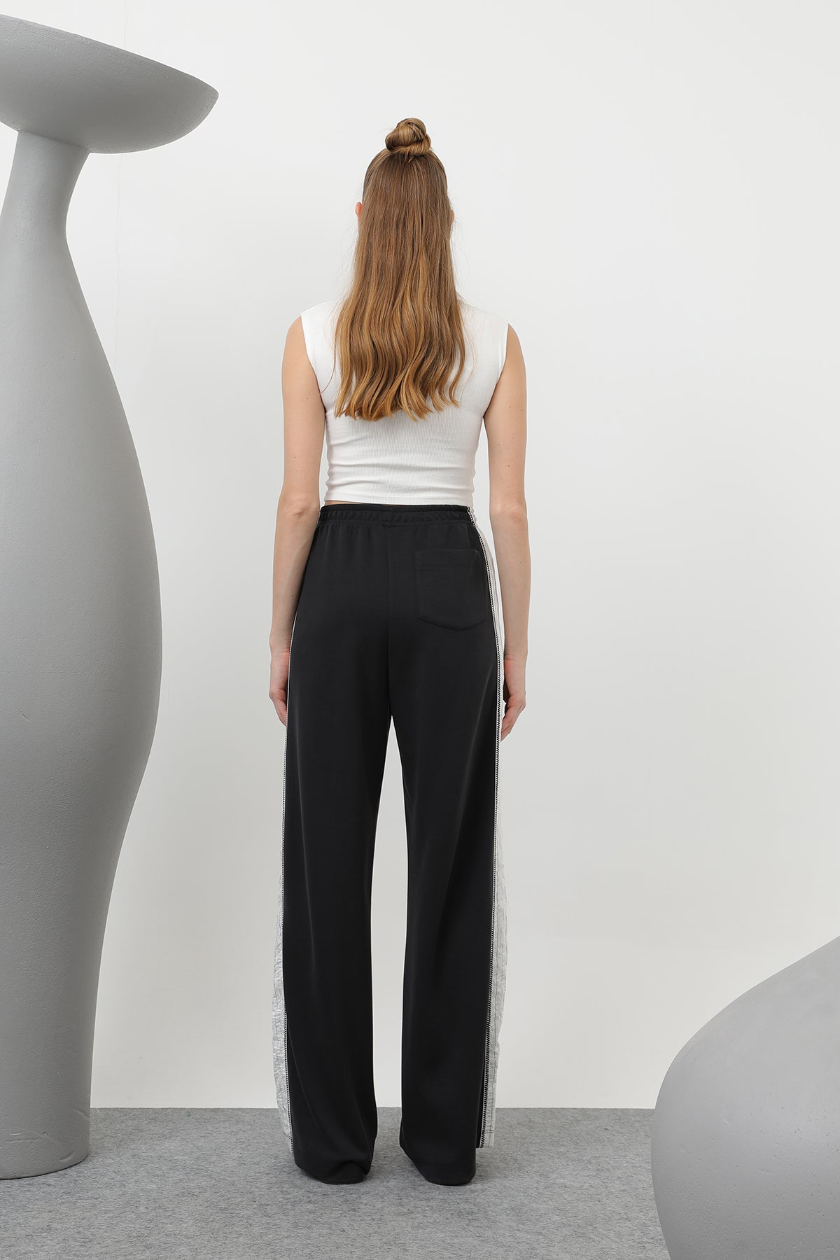 Kadın Çizgi Garnili Pantolon - 32167PNT