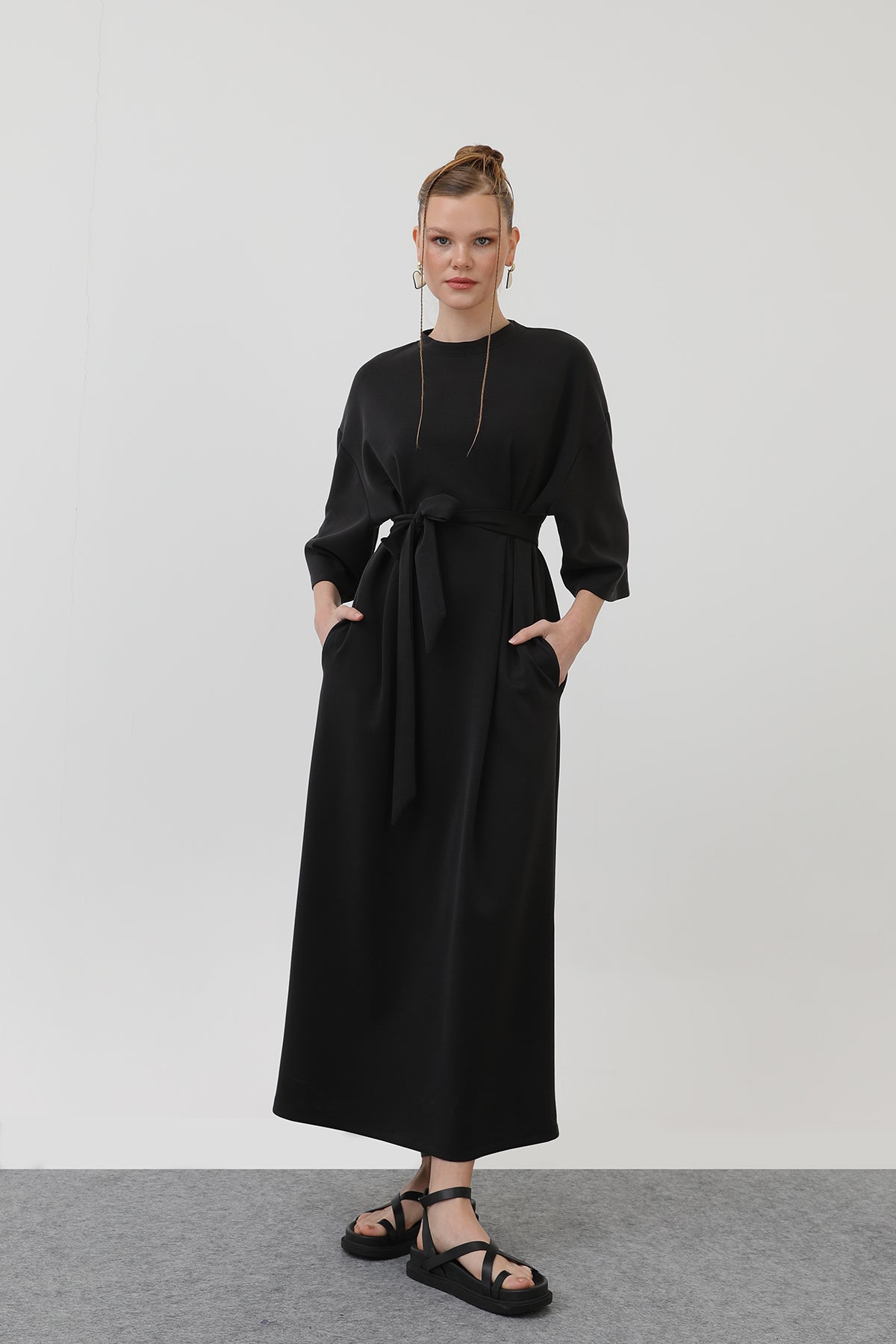 Kadın Kuşak Detaylı Basic Elbise - 32170ELB