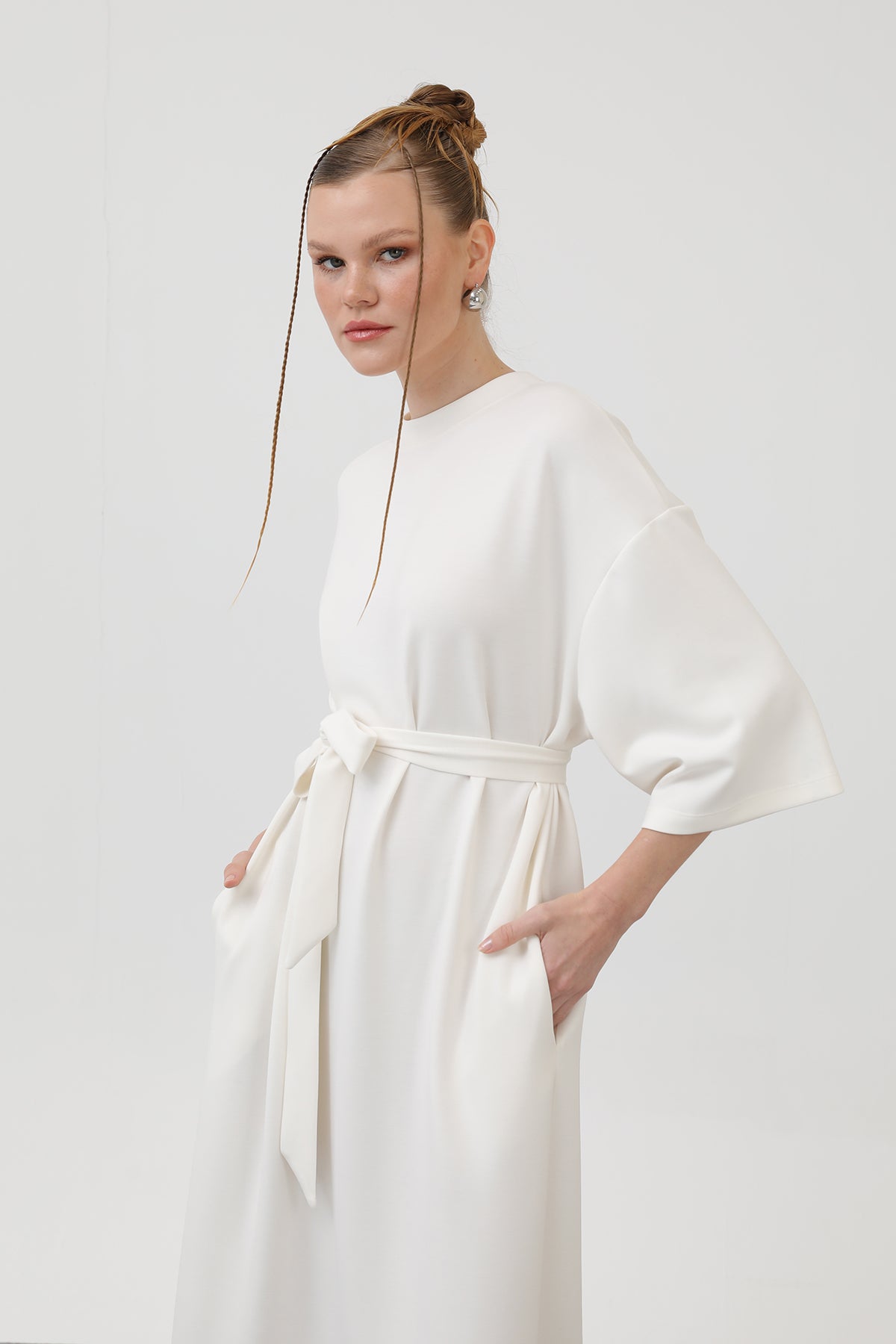 Kadın Kuşak Detaylı Basic Elbise - 32170ELB