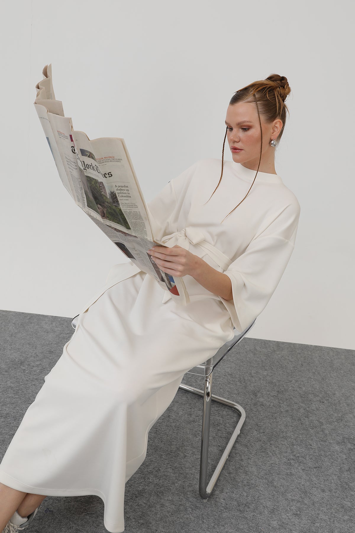 Kadın Kuşak Detaylı Basic Elbise - 32170ELB