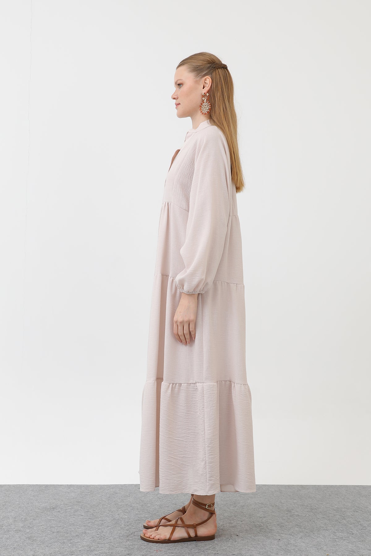 Kadın Keten Elbise - 32171ELB