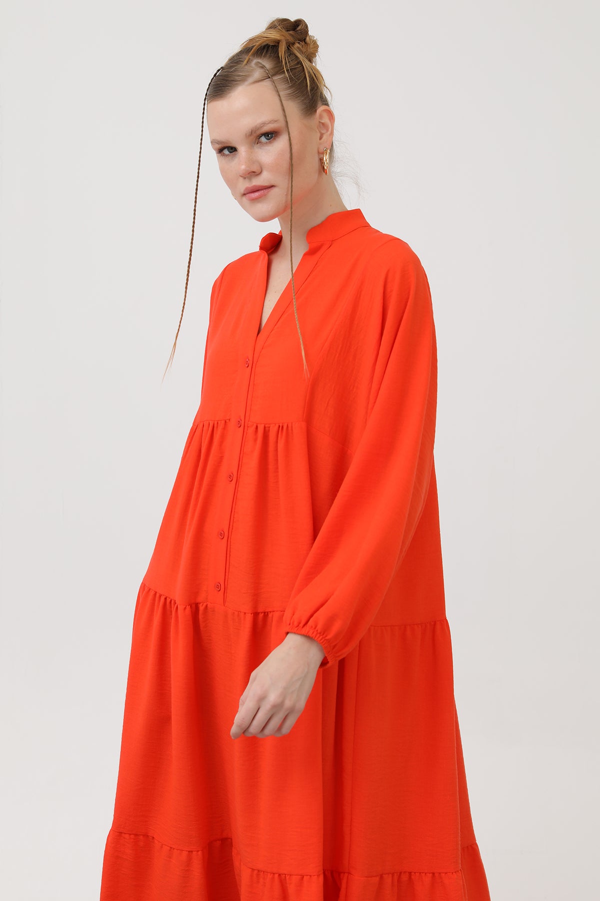 Kadın Keten Elbise - 32171ELB