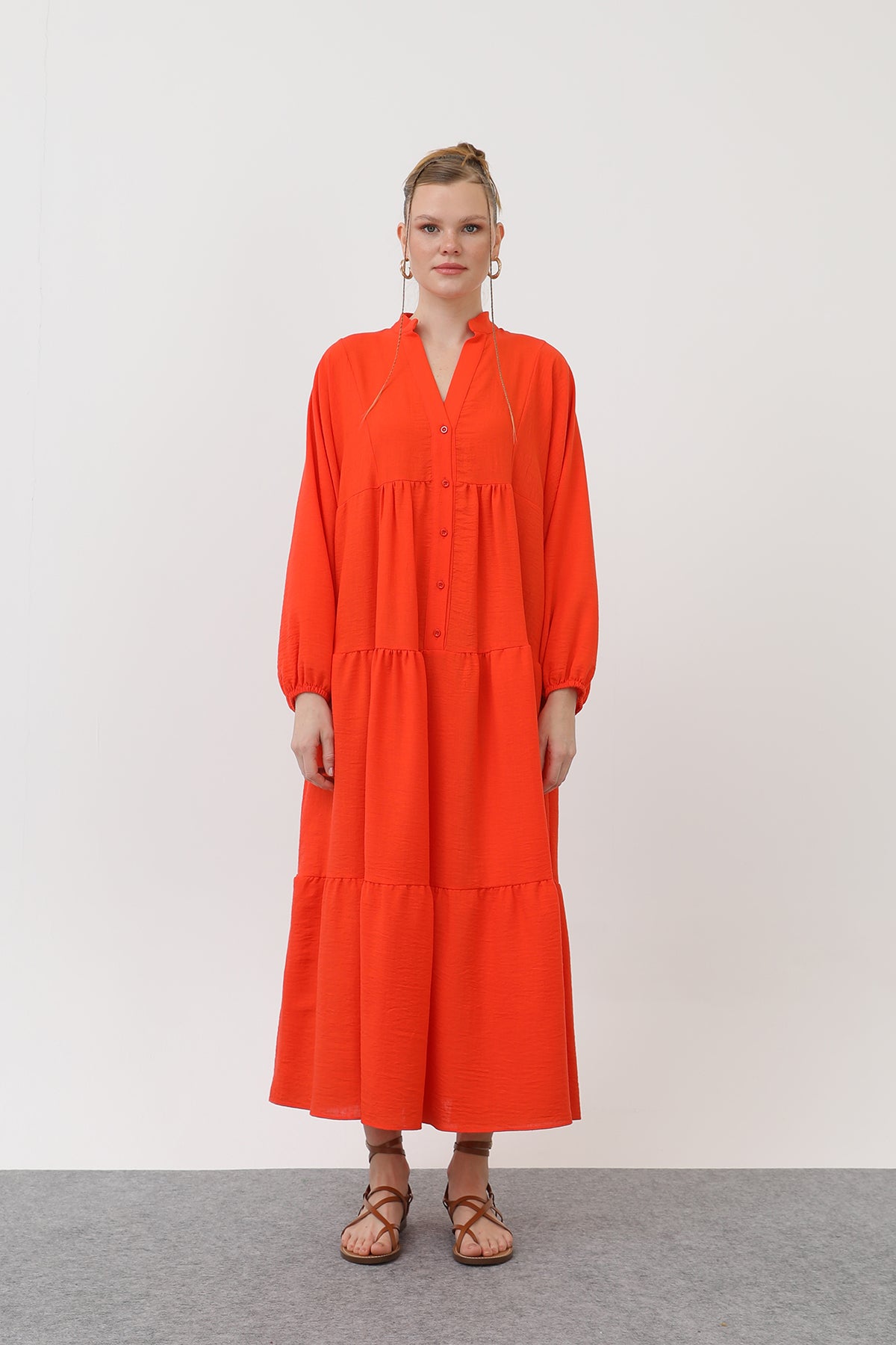 Kadın Keten Elbise - 32171ELB