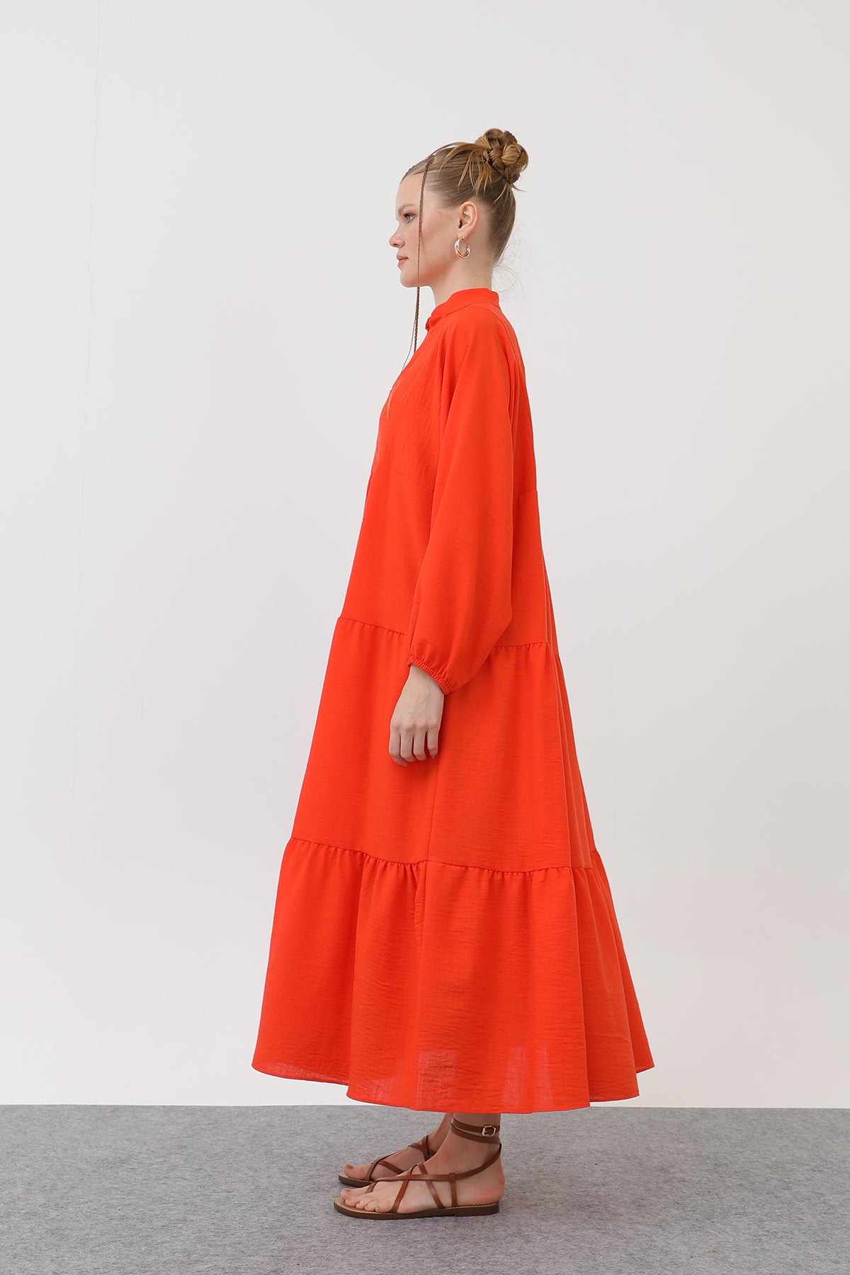 Kadın Keten Elbise - 32171ELB