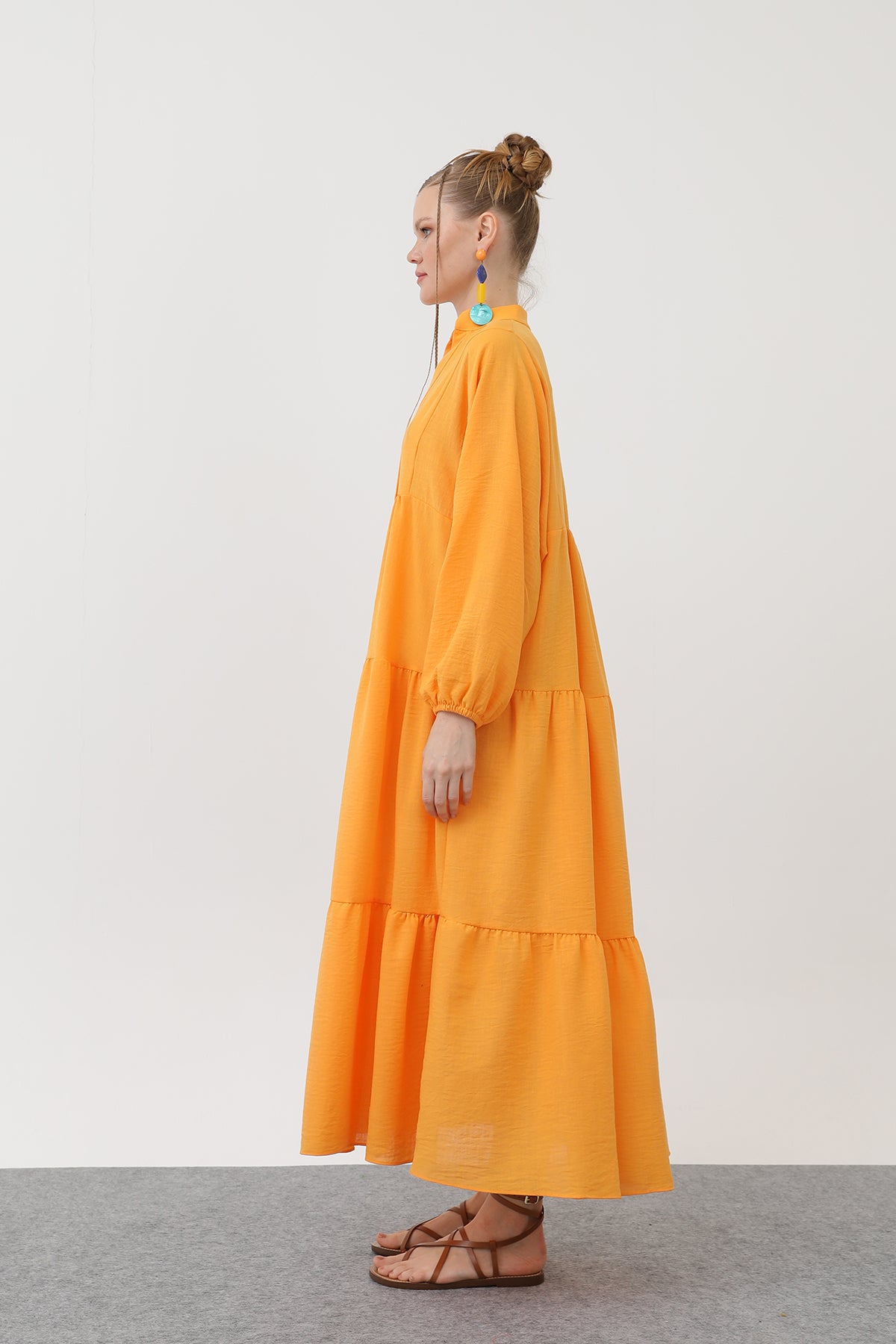 Kadın Keten Elbise - 32171ELB