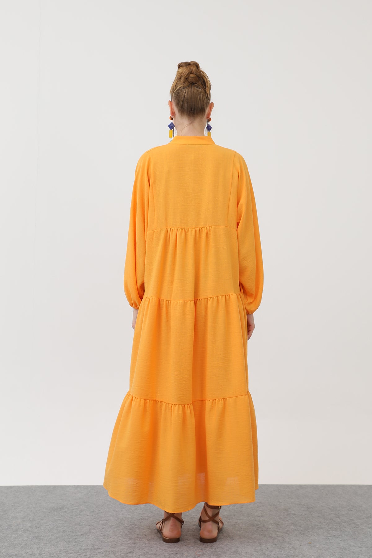 Kadın Keten Elbise - 32171ELB